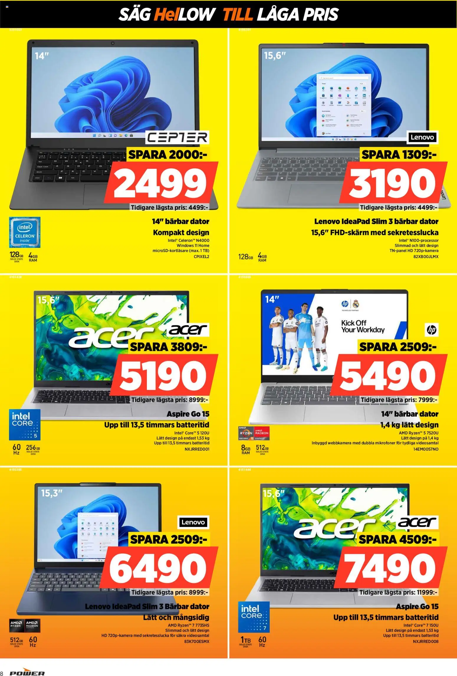 Power reklamblad aktuell från 26.01.2026 | Sida: 8 | Produkter: Såg, Dator, Webbkamera