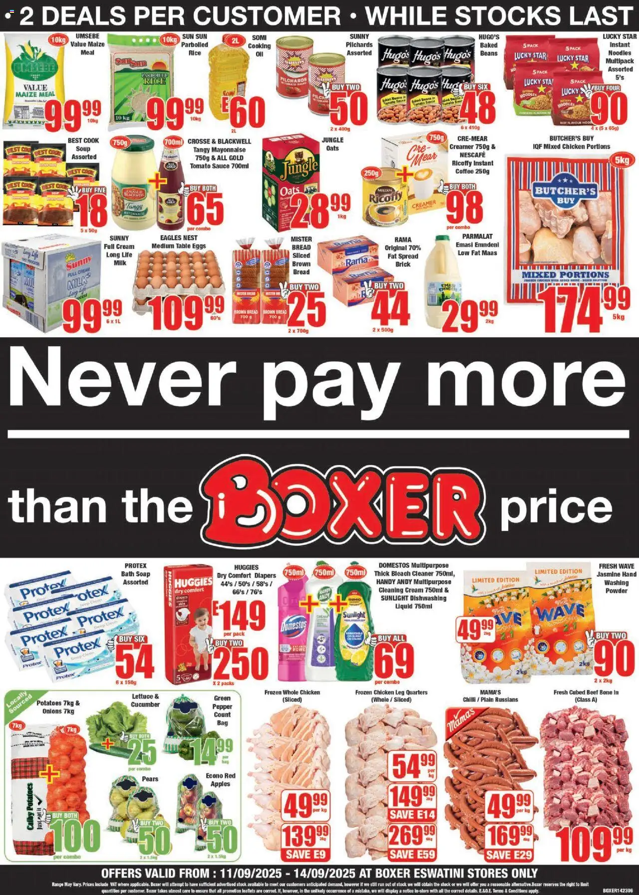 New Boxer catalogue – valid from 11.09.2025 | Page: 1 | Products: Creamer, Chicken, Apples, Stock