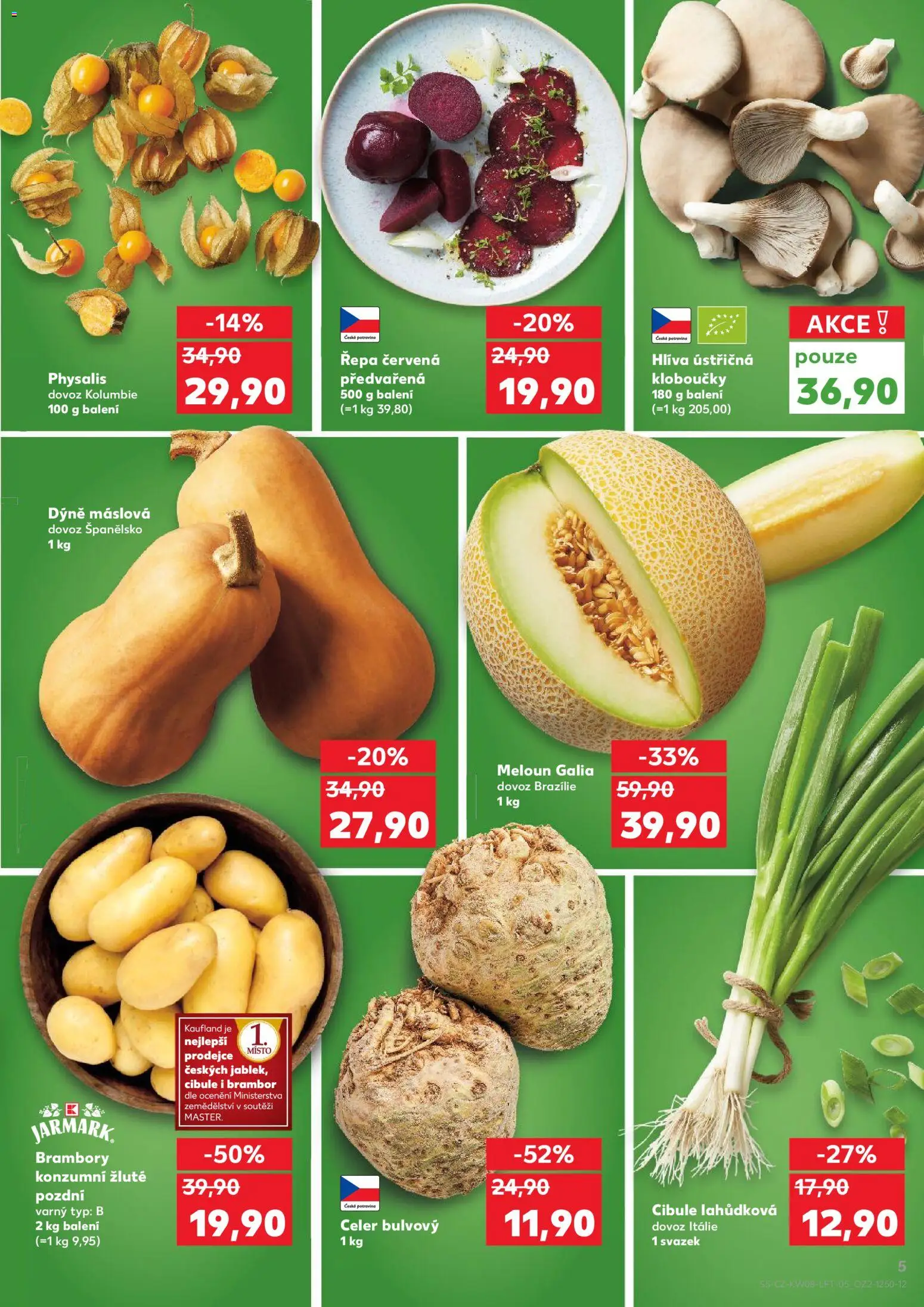 Kaufland leták - Liberec od 18.02.2026 | Strana: 5 | Produkty: Meloun, Physalis, Brambory, Celer