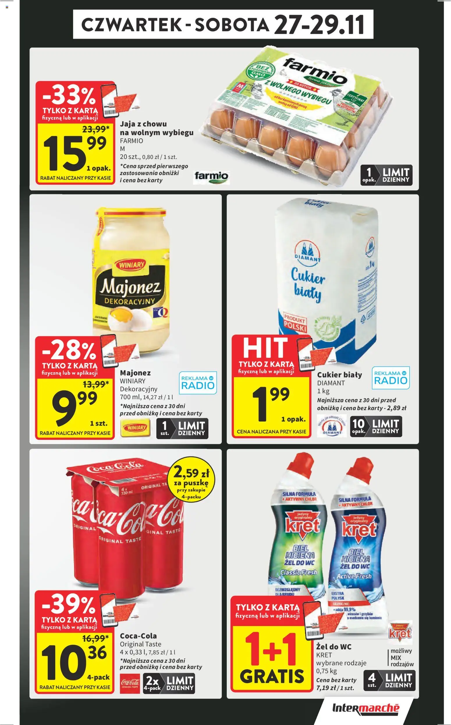 Intermarche Black Friday od 27.11.2025 | Strona: 8 | Produkty: Karta, Radio, Cukier biały, Jaja