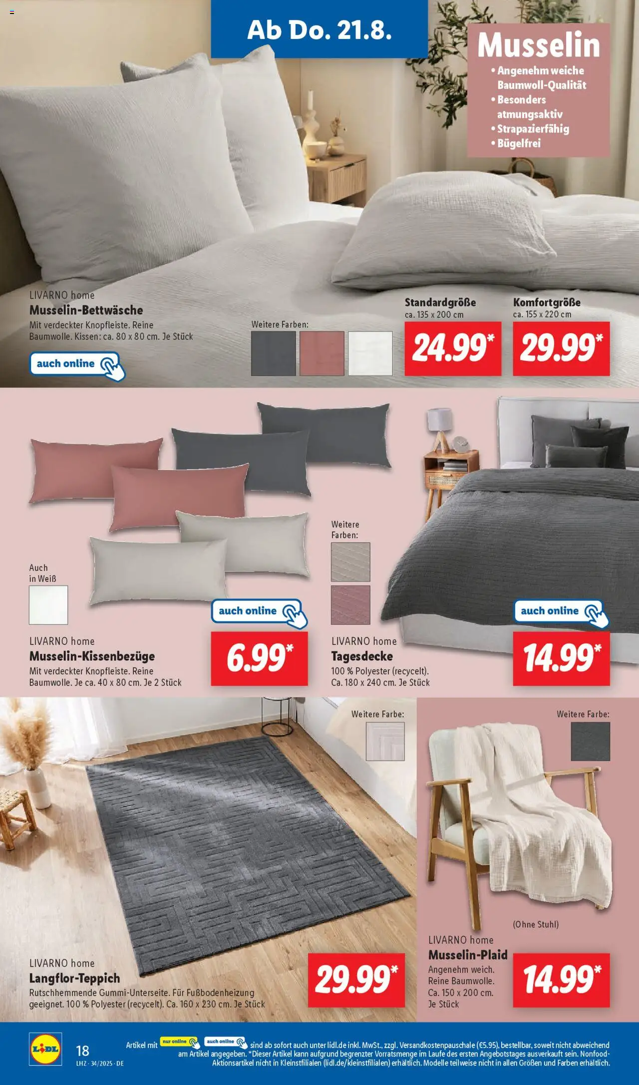 Lidl Prospekt Zossen	 - gültig ab dem 18.08.2025 | Seite: 30 | Produkte: Kissen, Stuhl, Tagesdecke
