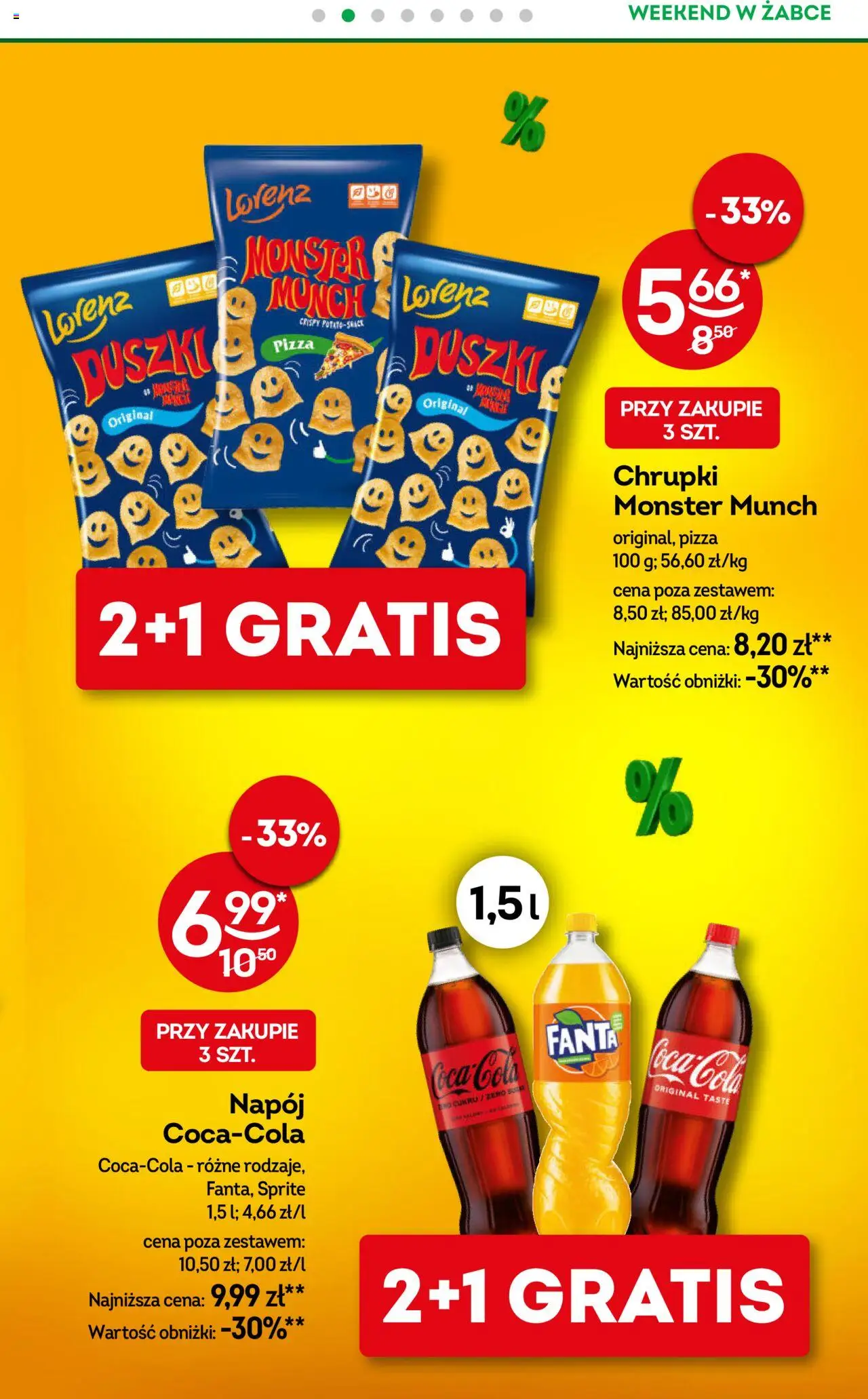 Żabka Gazetka - Weekendowe promocje od 08.08.2025 | Strona: 3 | Produkty: Chrupki, Sprite, Pizza