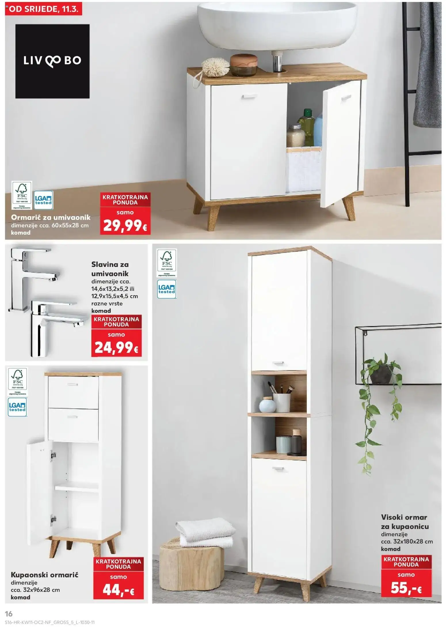 Kaufland katalog | vrijedi od 10.03.2026 | Stranica: 16 | Proizvodi: Ormar, Umivaonik