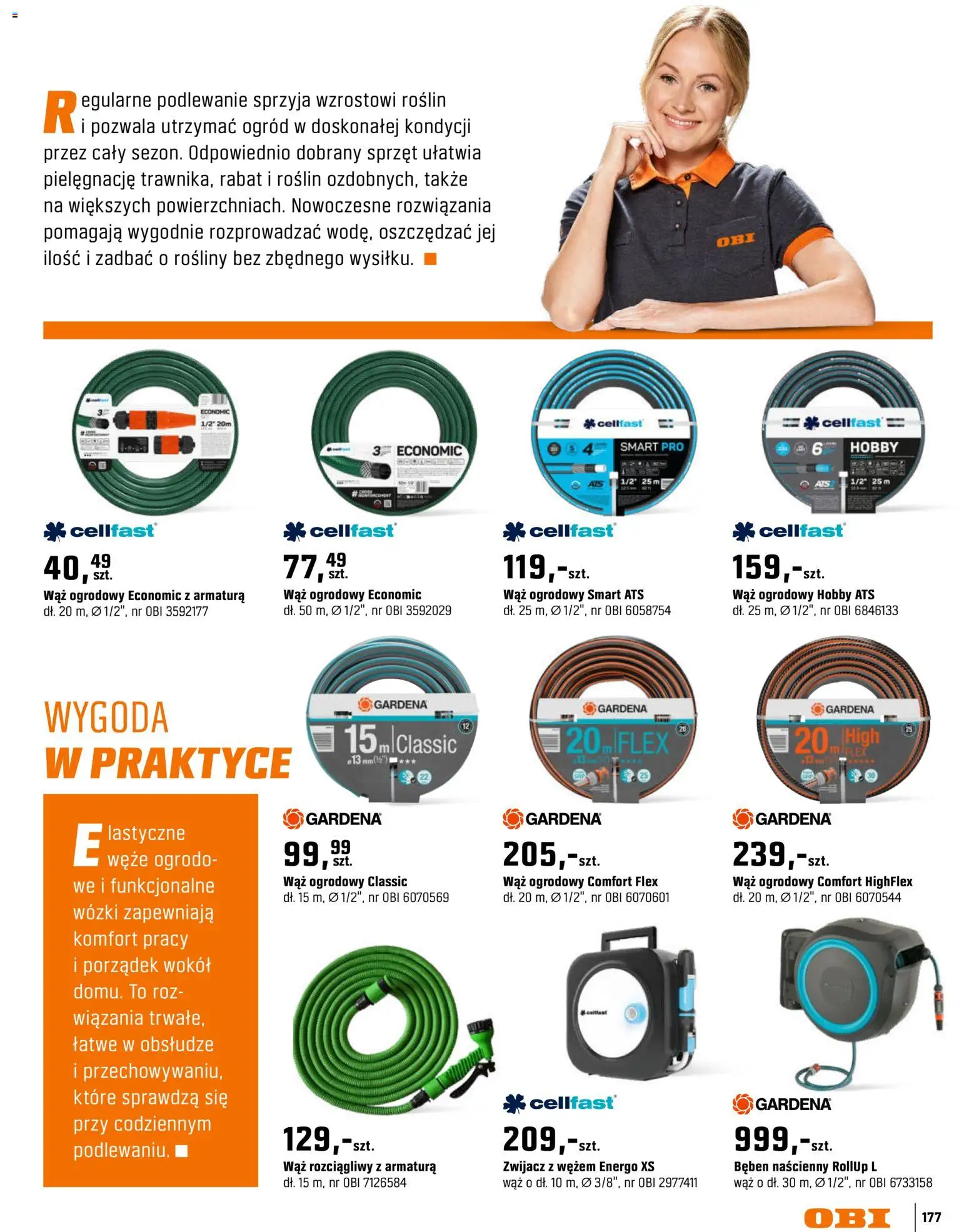 OBI gazetka - Ogród od 11.03.2026 | Strona: 177 | Produkty: Wąż ogrodowy, Rosliny, Róż