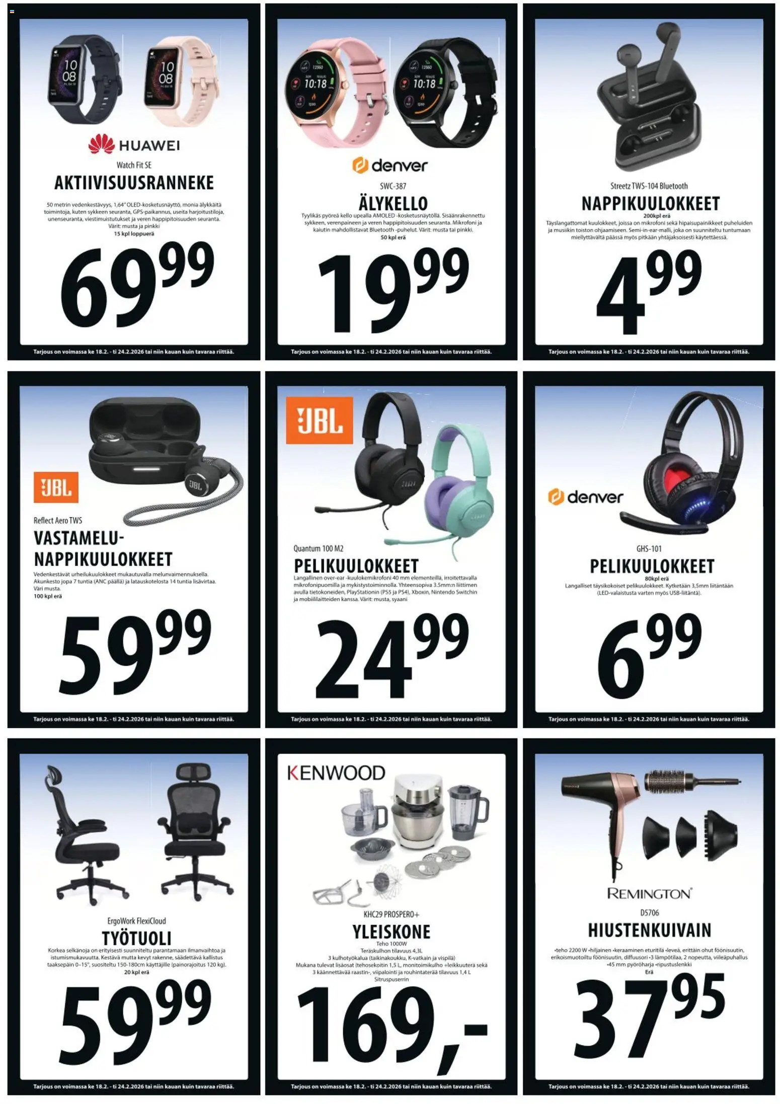 Tuuri tarjoukset – voimassa 18.02.2026 alkaen | Sivu: 22 | Tuotteet: Mikrofoni, Vispilä, Älykello, Kello
