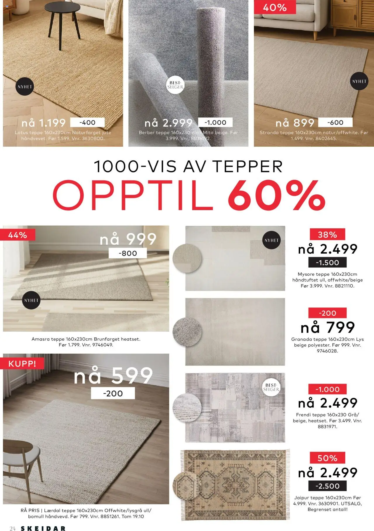{H1} | Side: 24 | Produkter: Nuisette, Lys, Sparris, Teppe