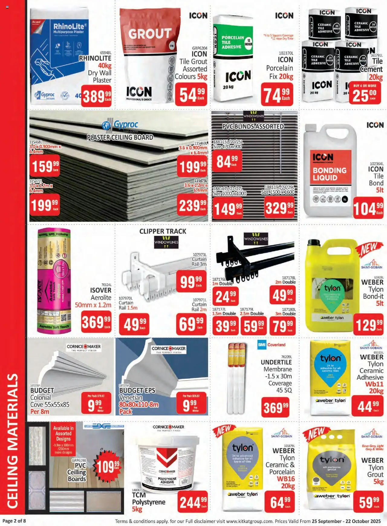 New KIT KAT Cash & Carry catalogue – valid from 25.09.2025 | Page: 2 | Products: Tile grout, Light, Plaster, Cement