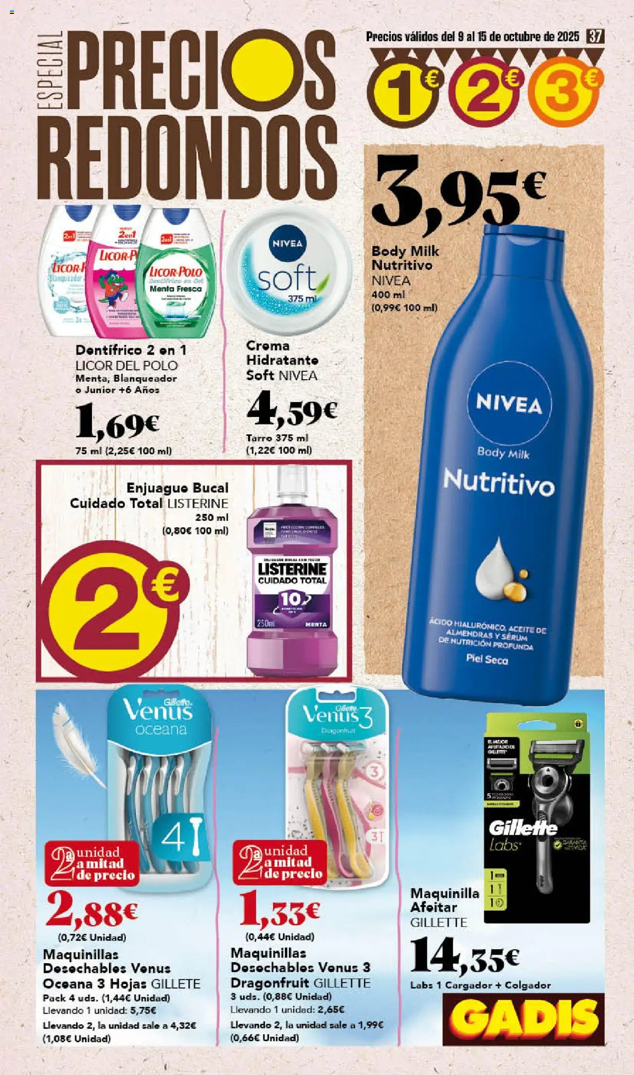 Gadis folleto │ válido desde el 09.10.2025 | Página: 37 | Productos: Licor, Enjuague bucal, Sérum, Body