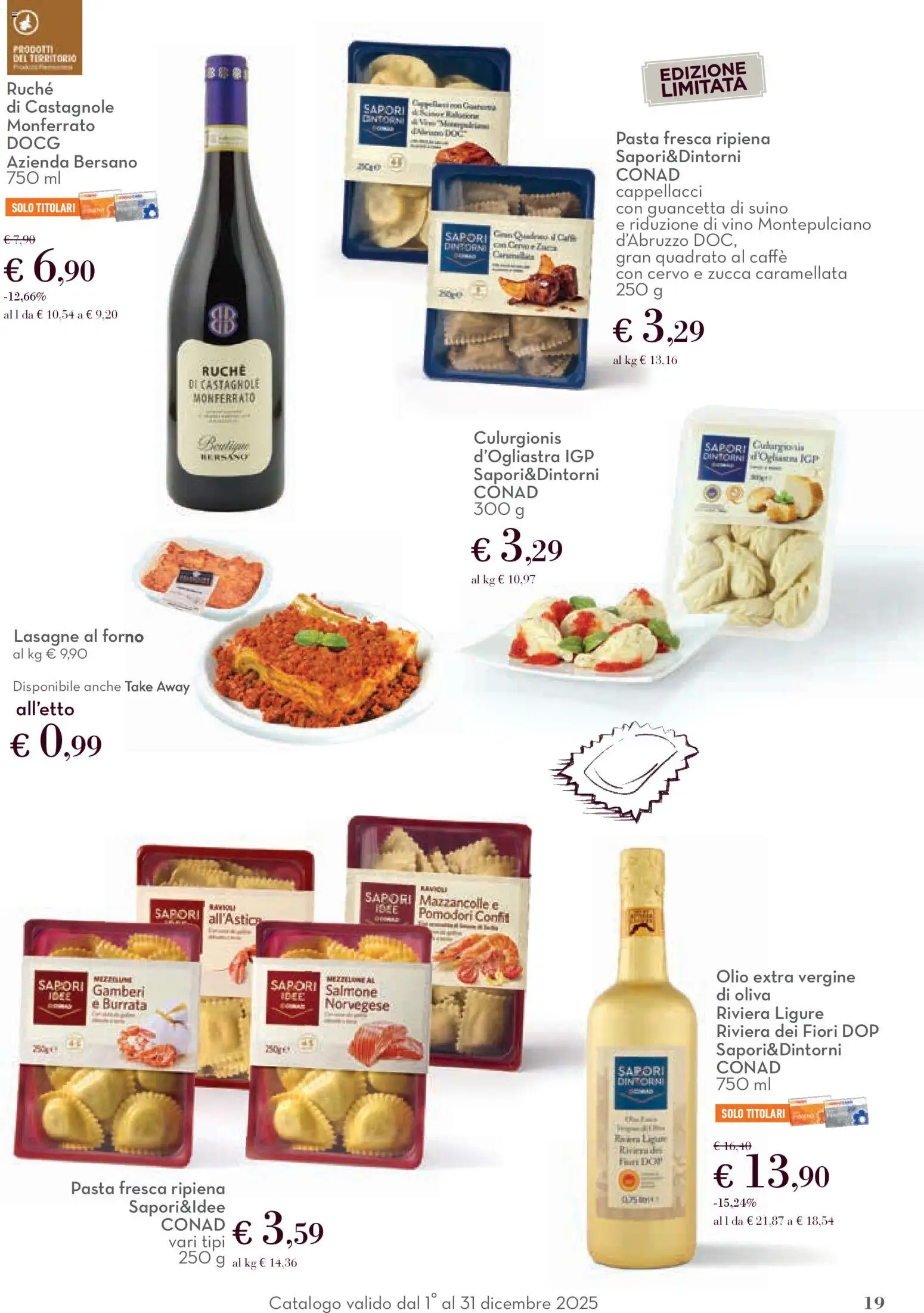 Volantino Conad del 01.12.2025 | Pagina: 19 | Prodotti: Caffè, Suino, Olio, Olive