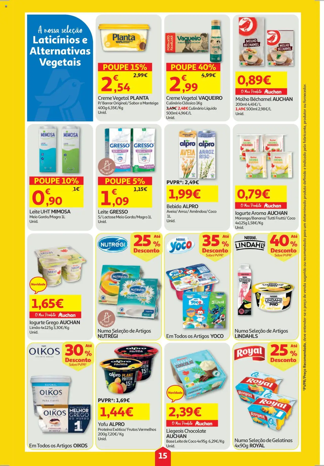 Auchan folheto │ válido de 11.09.2025 | Página: 15 | Produtos: Base, Manteiga, Iogurte, Creme