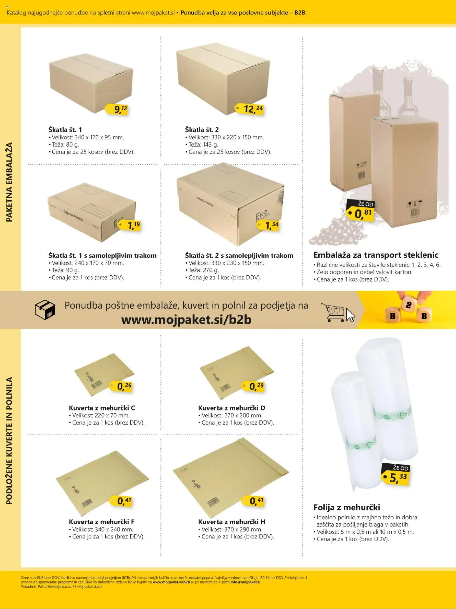 Novi Pošta Slovenije katalog ponudbe – veljaven od 03.11.2025 | Stran: 14 | Izdelki: Teza, Skatla, Kos, Folija