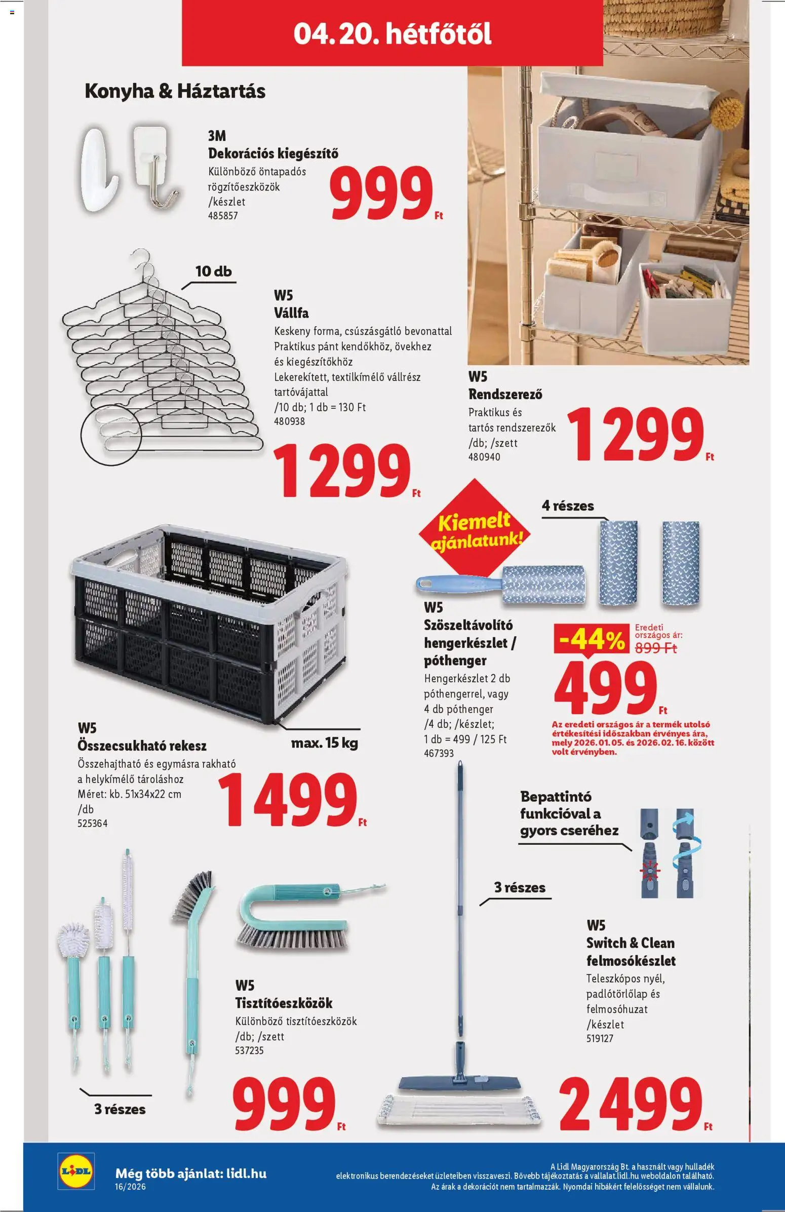Lidl akciós ujság - amely érvényes a következő dátumtól: 16.04.2026 | Oldal: 24 | Termékek: Vállfa, Rendszerező