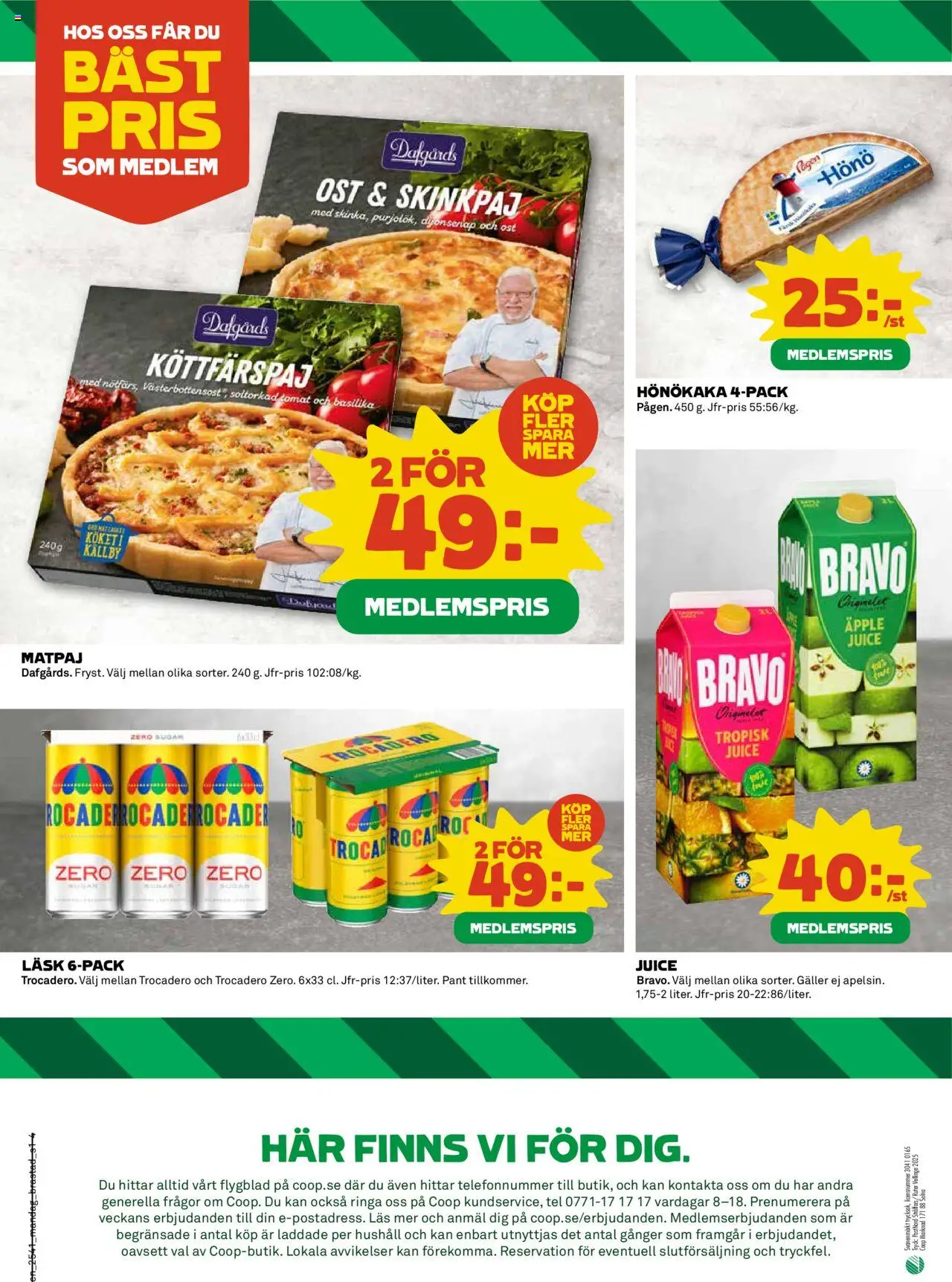 Coop reklamblad aktuell från 06.10.2025 | Sida: 4 | Produkter: Galler, Juice, Äpple, Basilika