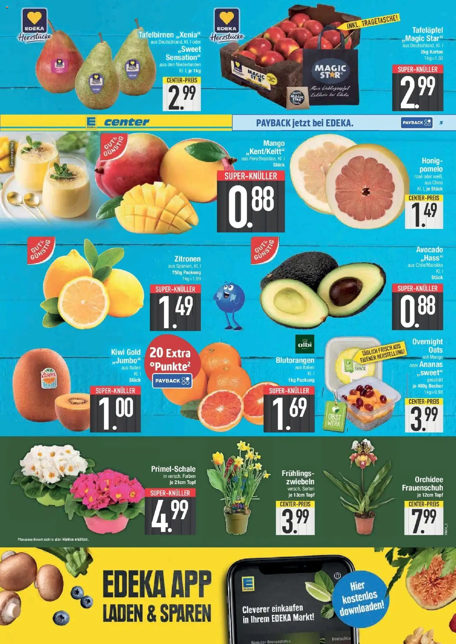 Edeka prospekt Augsburg-Göggingen	 – gültig ab 18.01.2026 | Seite: 3 | Produkte: Orchidee, Apple, Mango, Zitronen
