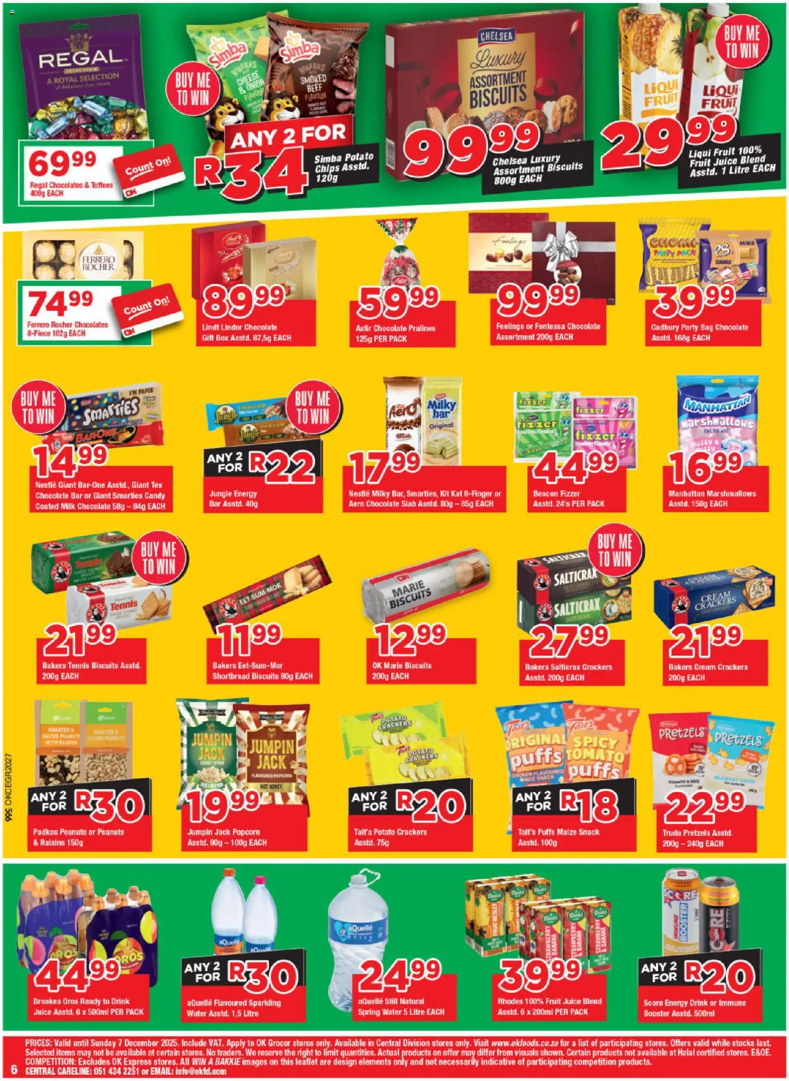 New OK Foods catalogue – valid from 25.11.2025 | Page: 6 | Products: Biscuits, Cream, Water, Fruit