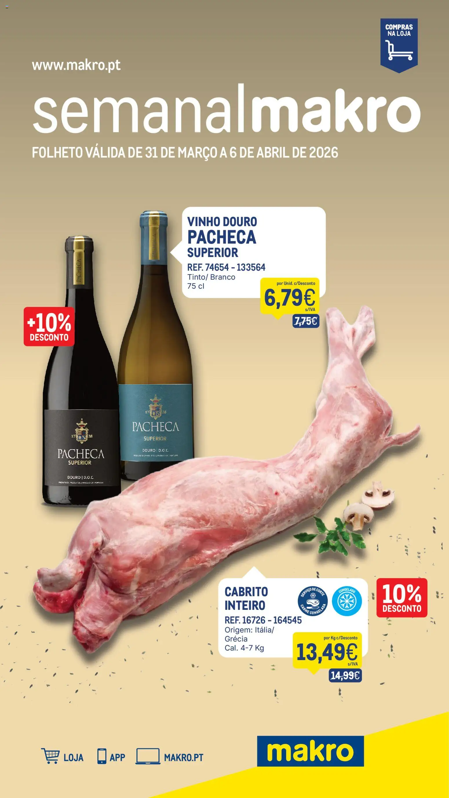 Makro folheto │ válido de 31.03.2026 | Página: 1 | Produtos: Cabrito, Vinho, Carne