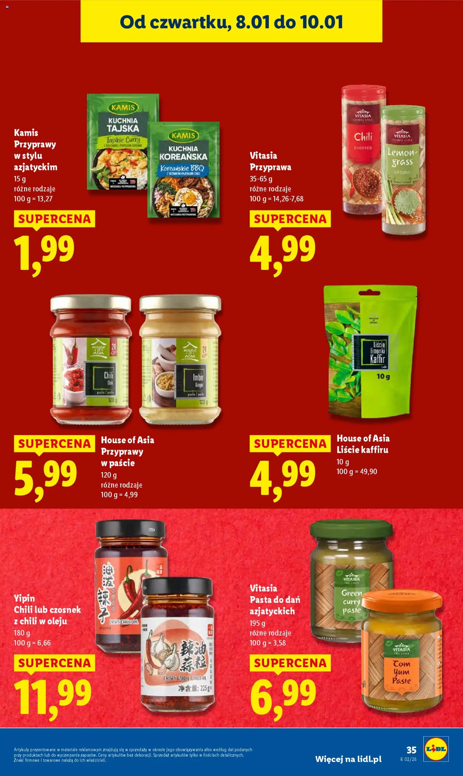 Lidl Gazetka od 08.01.2026 | Strona: 35 | Produkty: Czosnek, Chili, Curry, Przyprawy