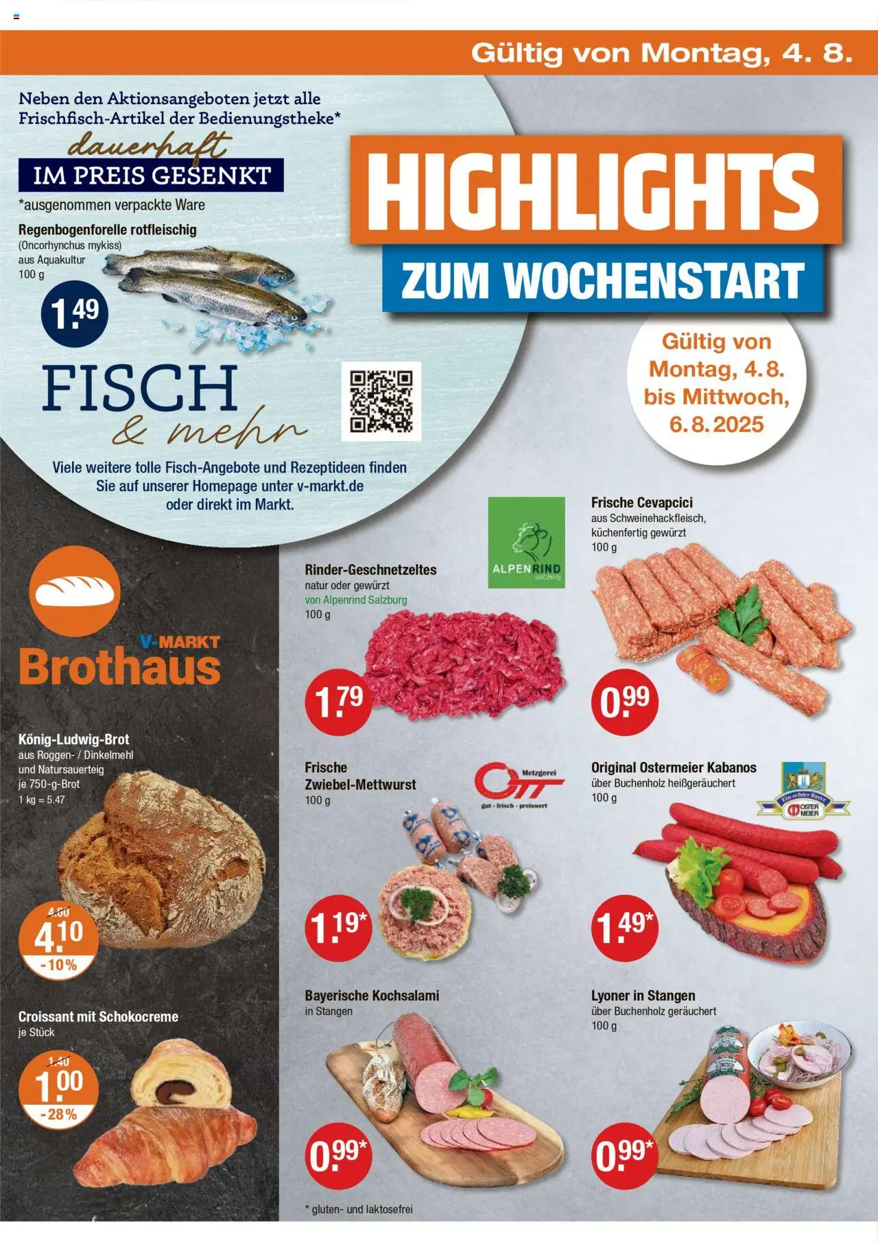 V-Markt - München - gültig ab dem 31.07.2025 | Seite: 18 | Produkte: Cevapcici, Croissant, Fisch