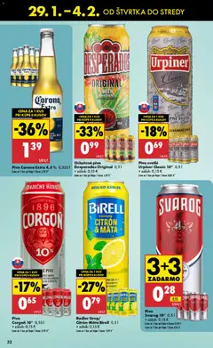Biedronka leták platný od 29.01.2026 | Strana: 32 | Produkty: Pivo, Birell, Desperados, Urpiner