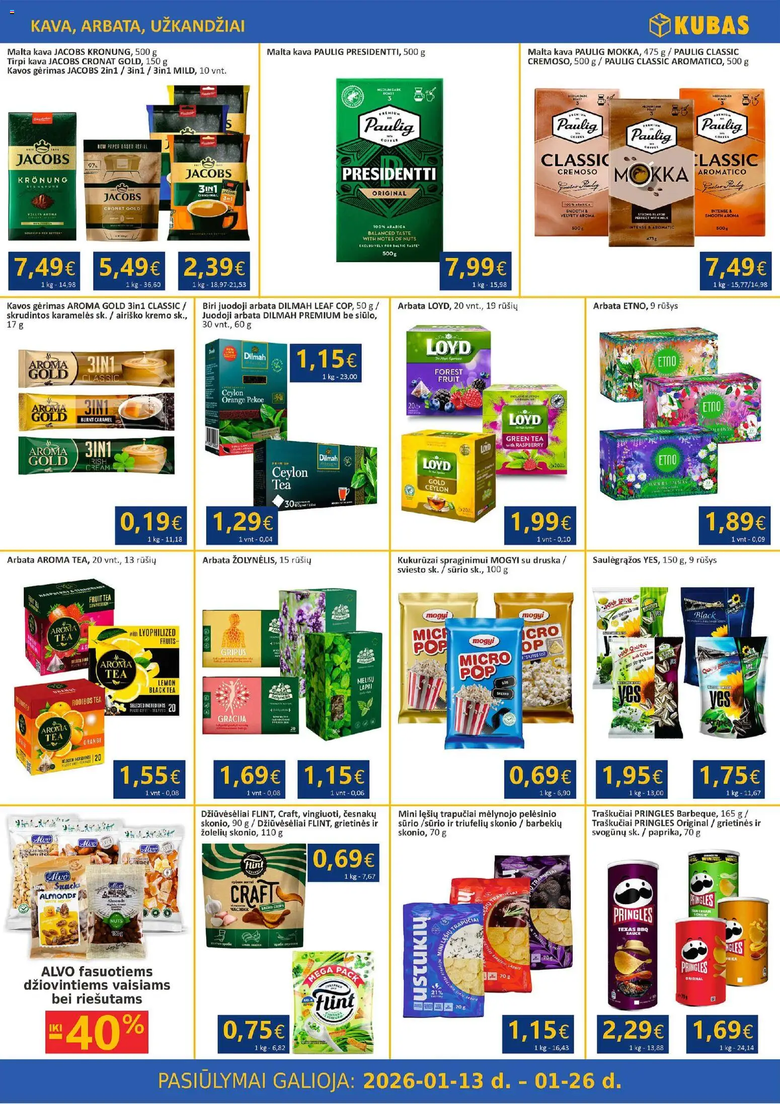Kubas akcijos nuo 13.01.2026 | Puslapis: 8 | Prekių: Kava, Arbata, Traškučiai, Saulėgrąžos