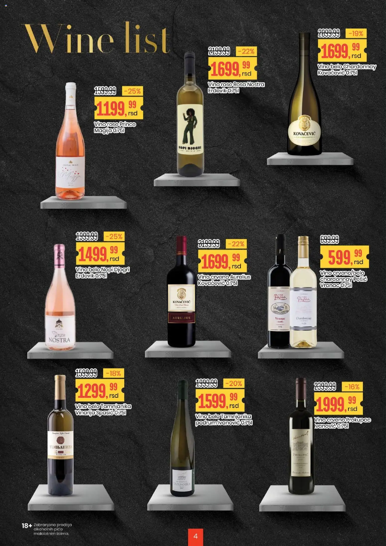 Aroma Market katalog - važi od 19.12.2025 | Strana: 4 | Proizvode: Chardonnay, Vranac, Pica, Vino