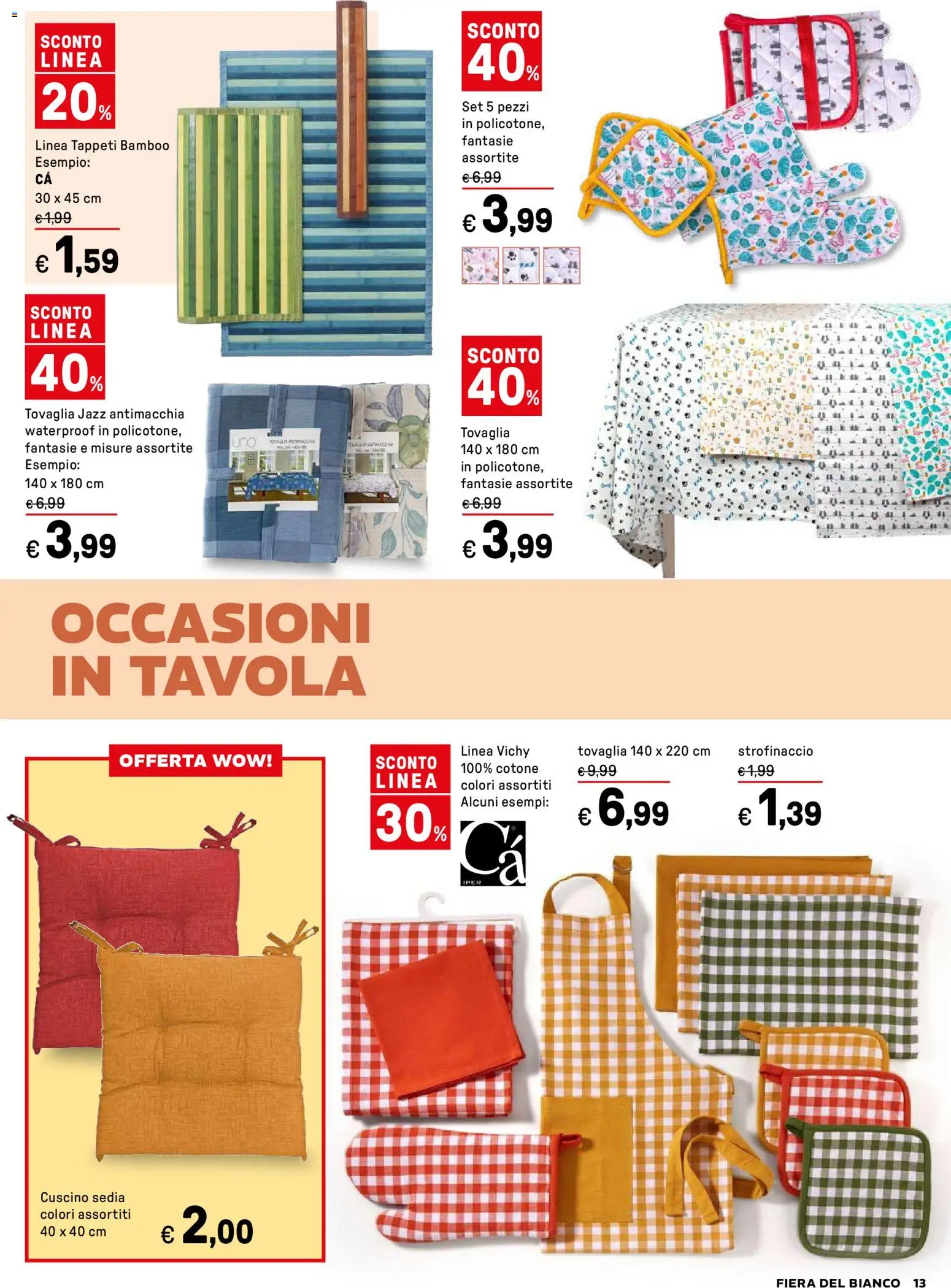 Volantino Iper del 27.12.2025 | Pagina: 13 | Prodotti: Cuscino, Tovaglia, Sedia