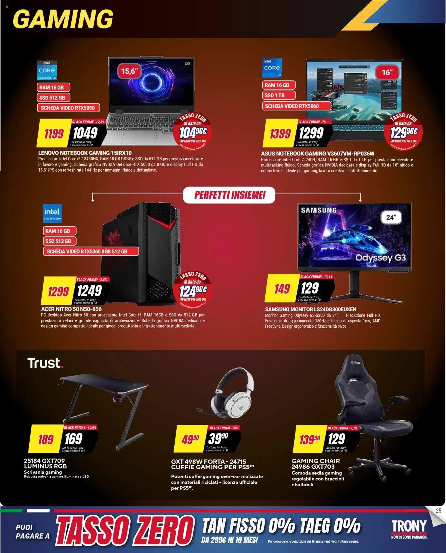Volantino Trony volantino Sardegna del 19.03.2026 | Pagina: 24 | Prodotti: Notebook, Video, Fan, Samsung