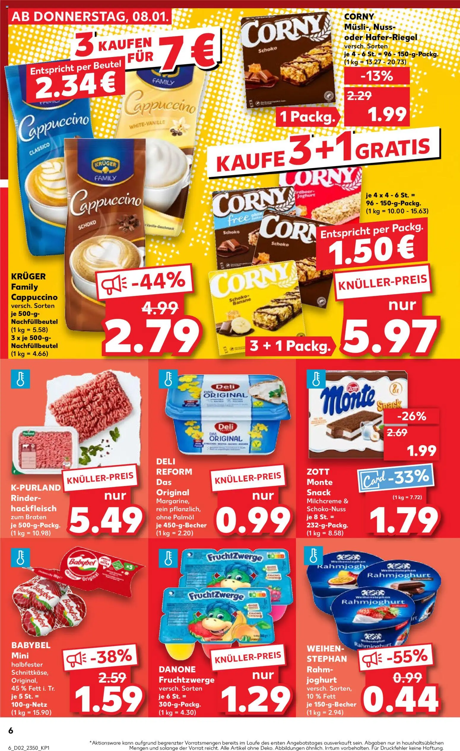Kaufland prospekt Völklingen	 – gültig ab 08.01.2026 | Seite: 6 | Produkte: Joghurt, Babybel, Deli reform, Hackfleisch