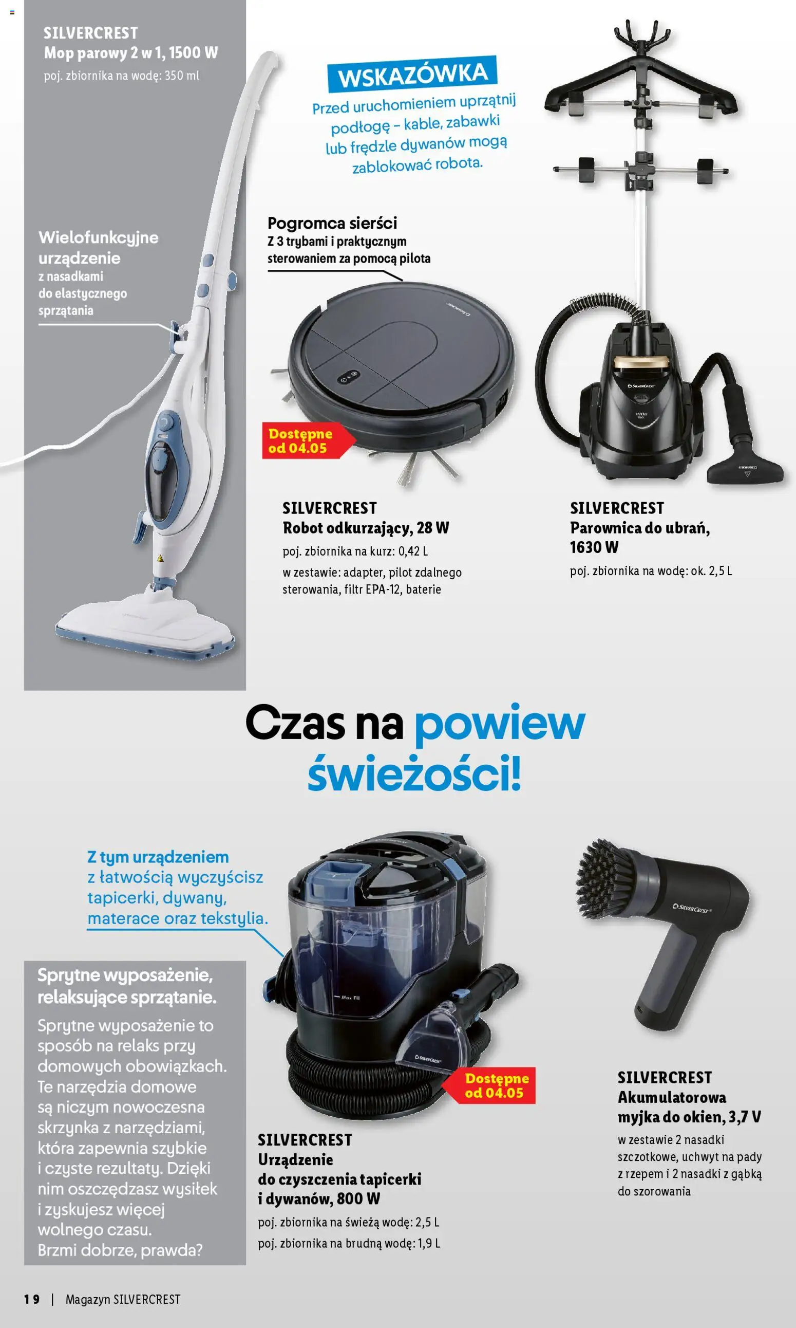 Lidl Polsko leták - Silvercrest od 29.03.2026 | Strana: 19 | Produkty: Mop, Robot, Baterie