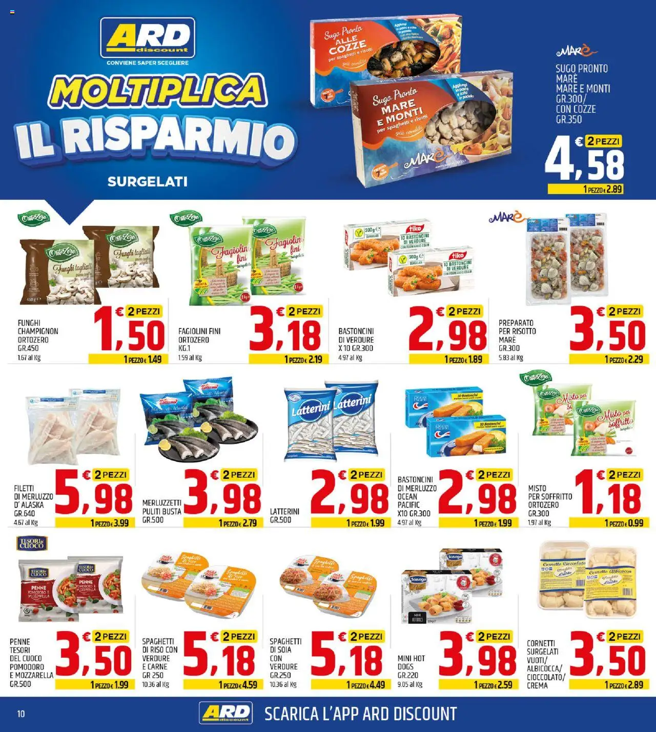 Volantino ARD Discount del 07.08.2025 | Pagina: 10 | Prodotti: Crema, Riso, Mozzarella, Sugo