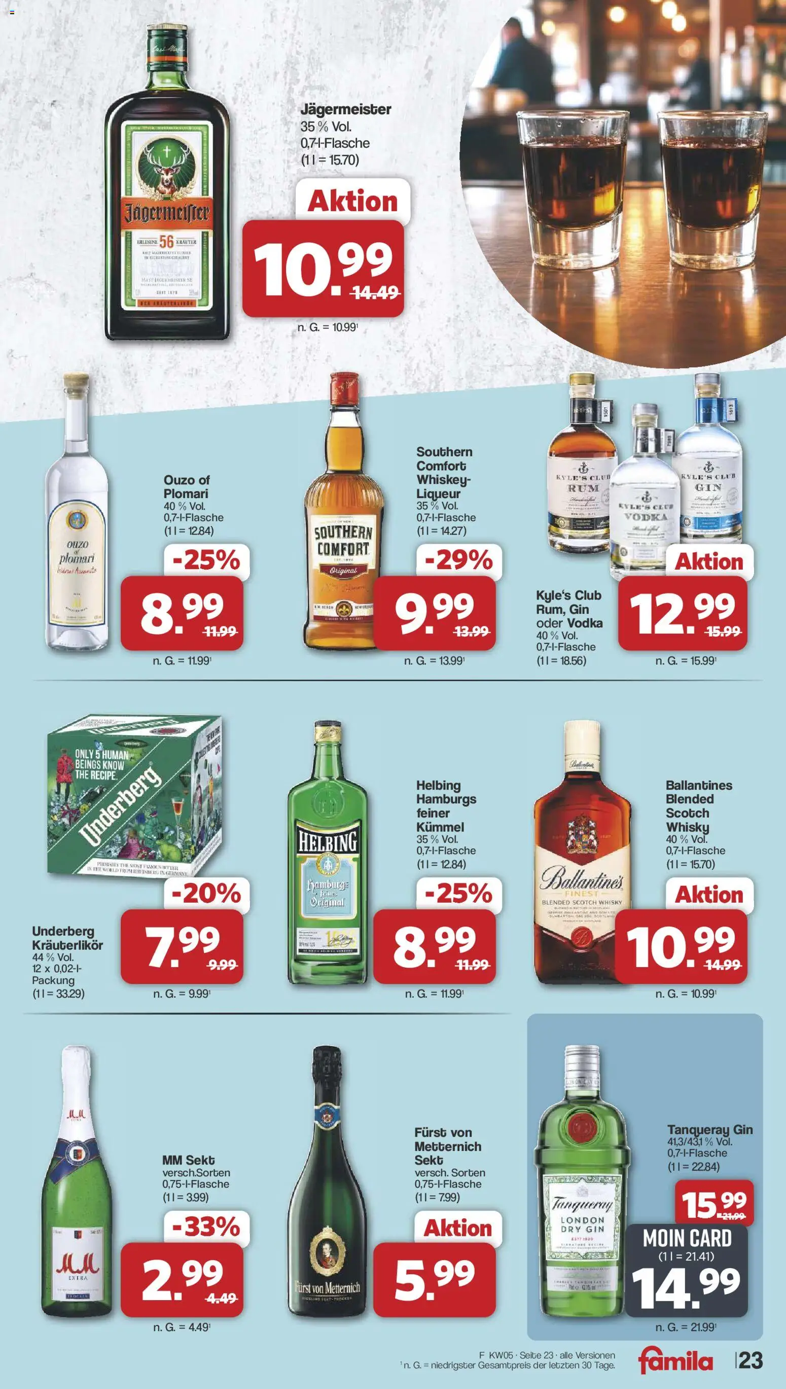 Famila Nordwest Prospekt 	 – gültig ab 26.01.2026 | Seite: 23 | Produkte: Whisky, Sekt, Southern comfort, Gin