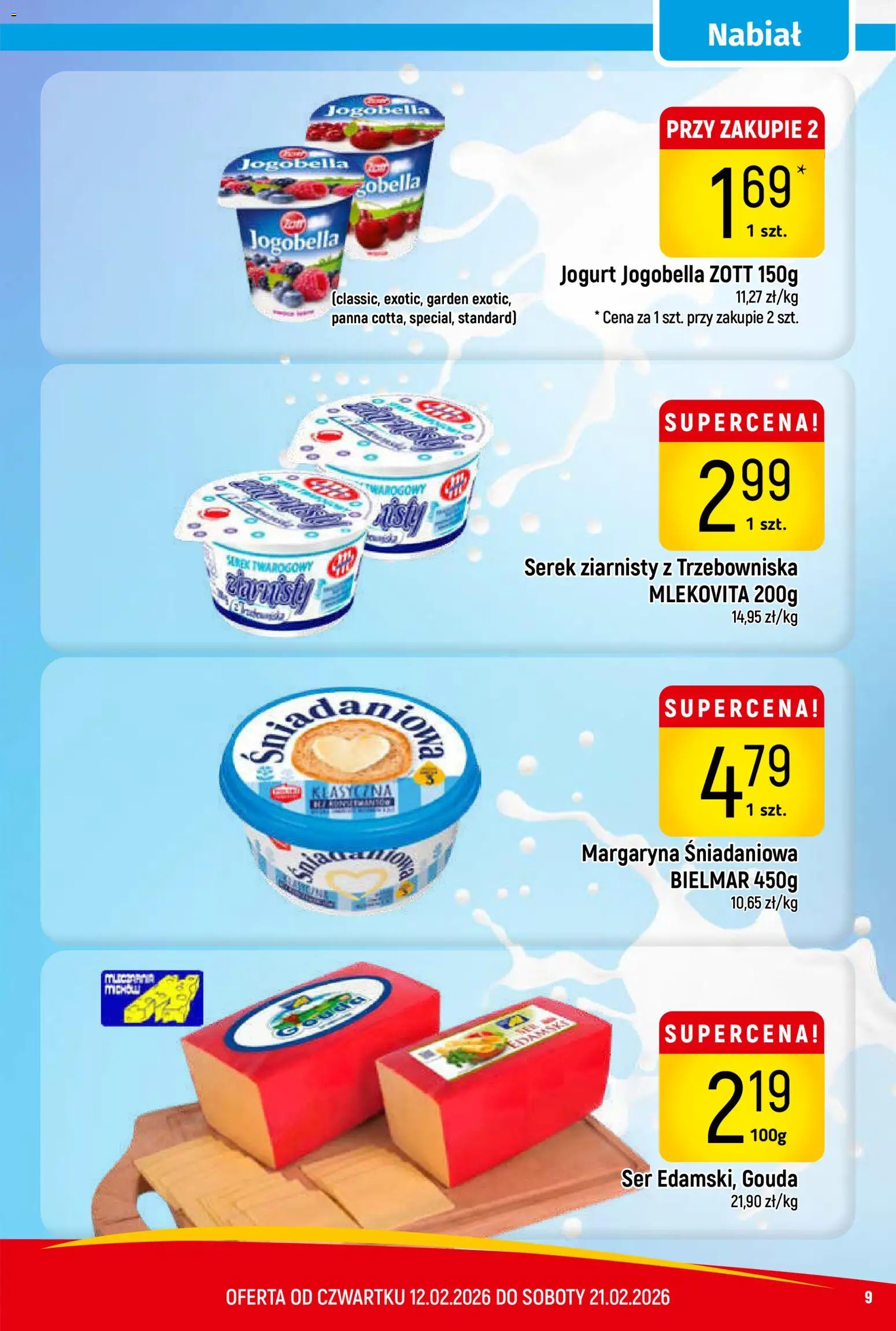 Piotruś Pan Gazetka od 12.02.2026 | Strona: 9 | Produkty: Serek, Margaryna, Ser, Jogurt