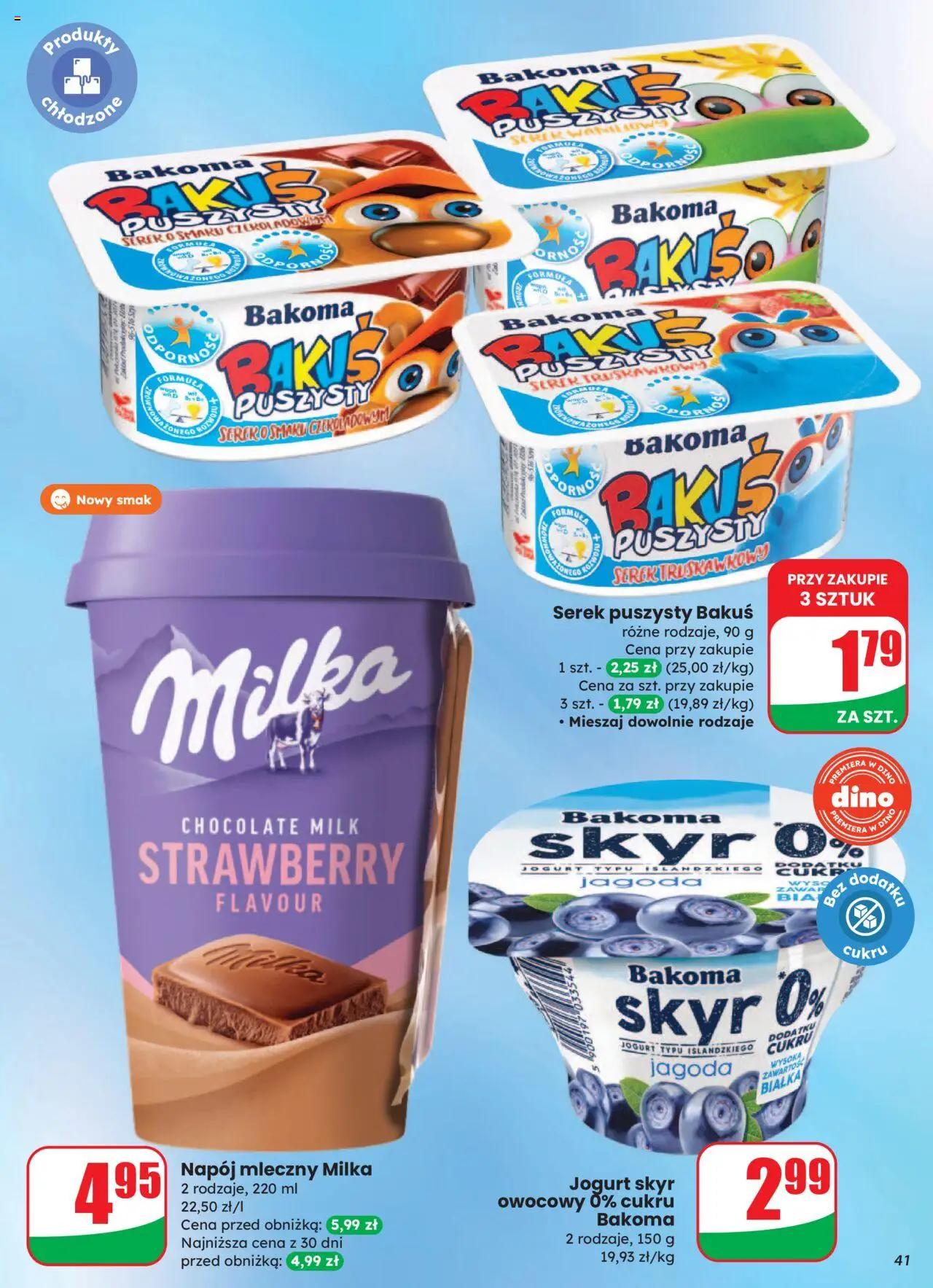 Dino Gazetka od 06.08.2025 | Strona: 41 | Produkty: Serek, Milka, Jogurt, Skyr