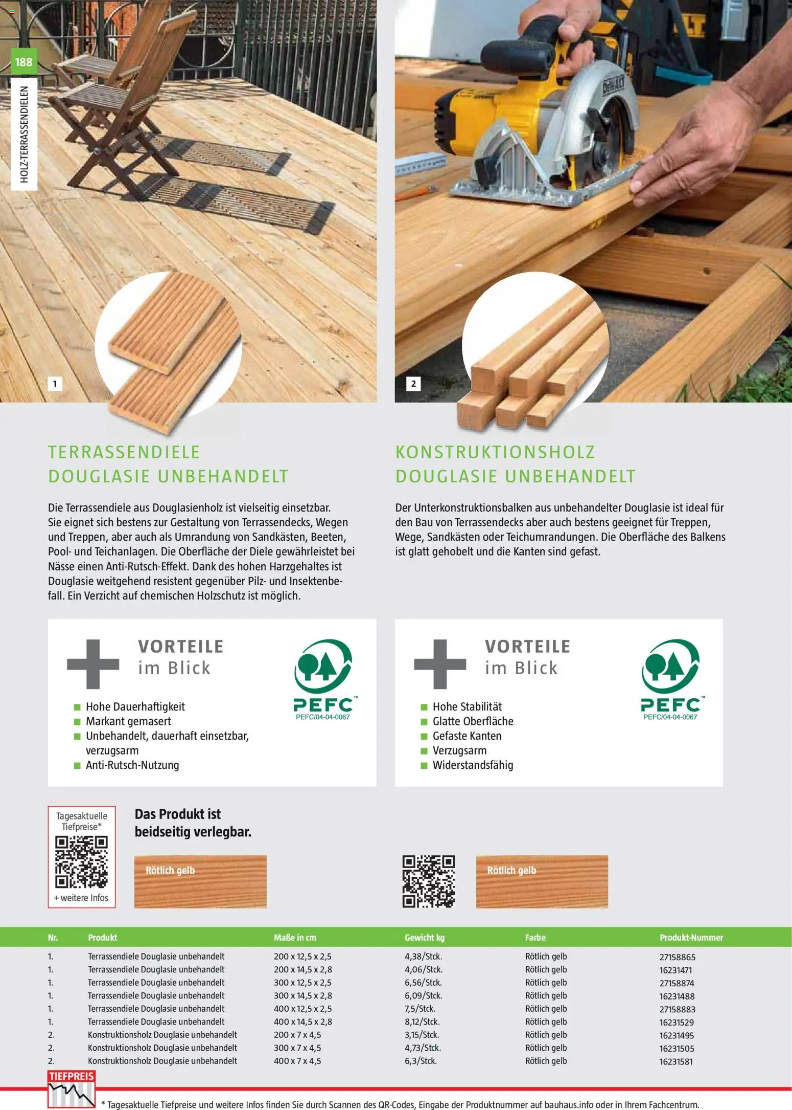 Bauhaus Gartenbaumaterialien gültig ab 01.04.2026 | Seite: 188 | Produkte: Gewicht