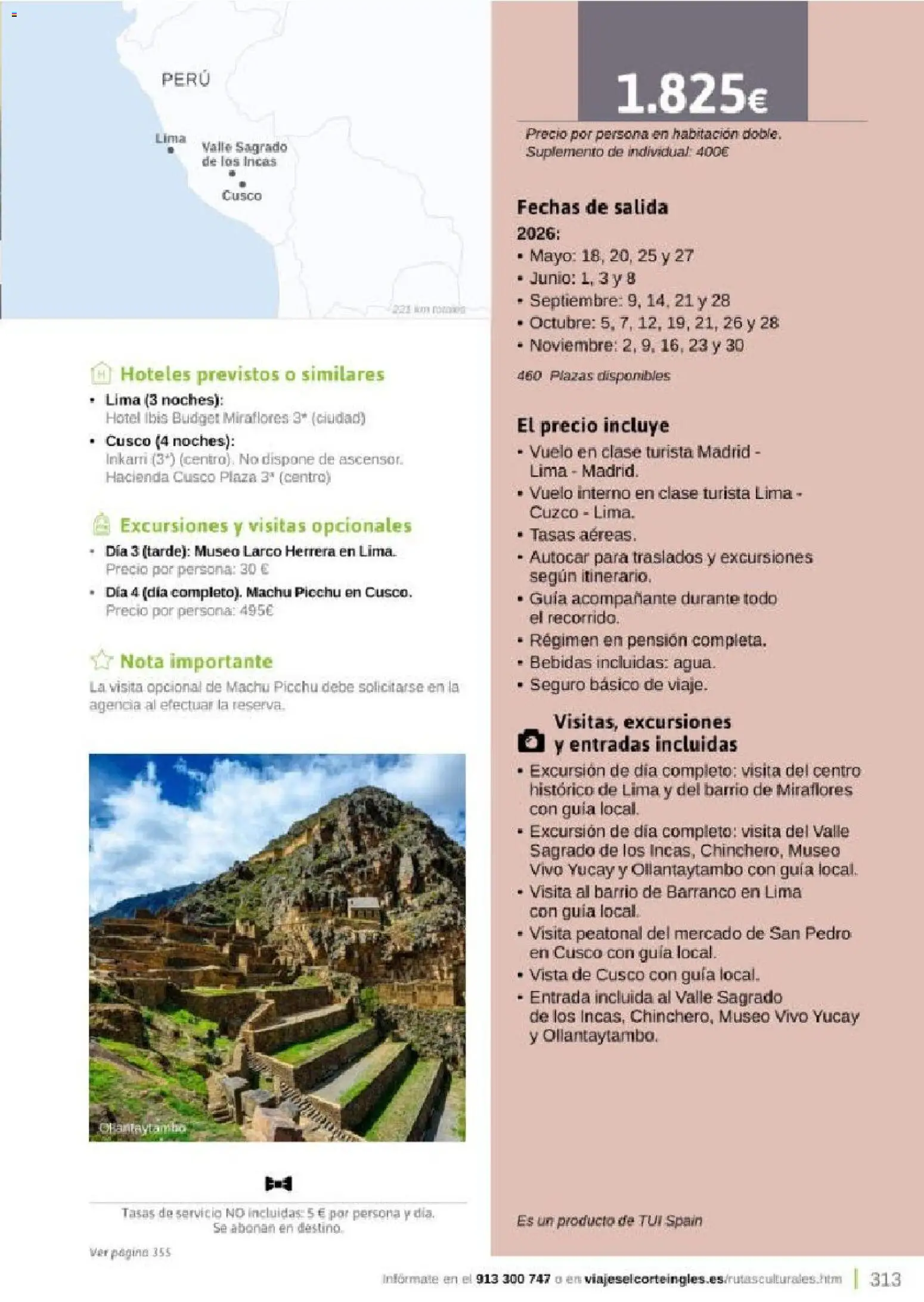 Viajes El Corte Inglés Rutas Culturales de la Comunidad de Madrid │ válido desde el 01.04.2026 | Página: 313 | Productos: Lima