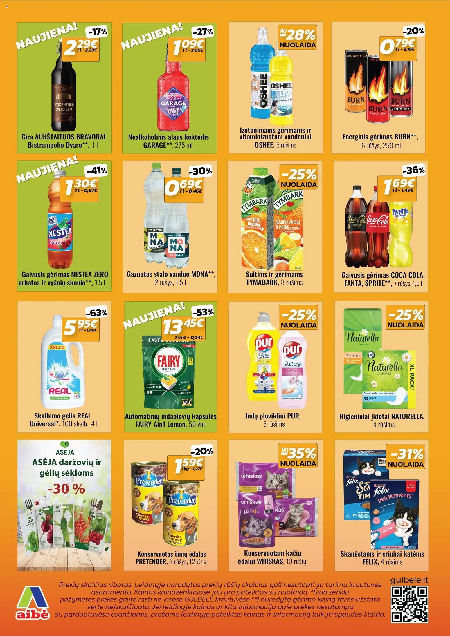 Gulbele akcijos nuo 12.03.2026 | Puslapis: 4 | Prekių: Gaivusis gėrimas, Energinis gėrimas, Sultys