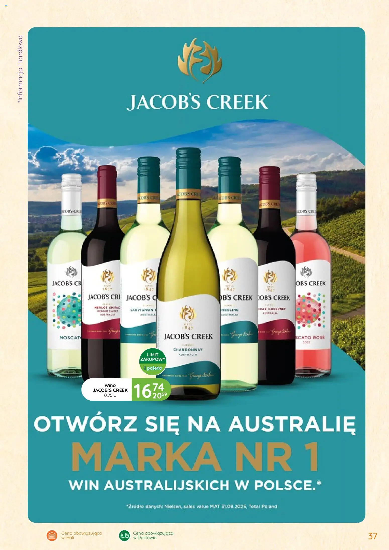 Eurocash Gazetka - Oferta Handlowa od 12.02.2026 | Strona: 37 | Produkty: Riesling, Chardonnay, Merlot, Wino