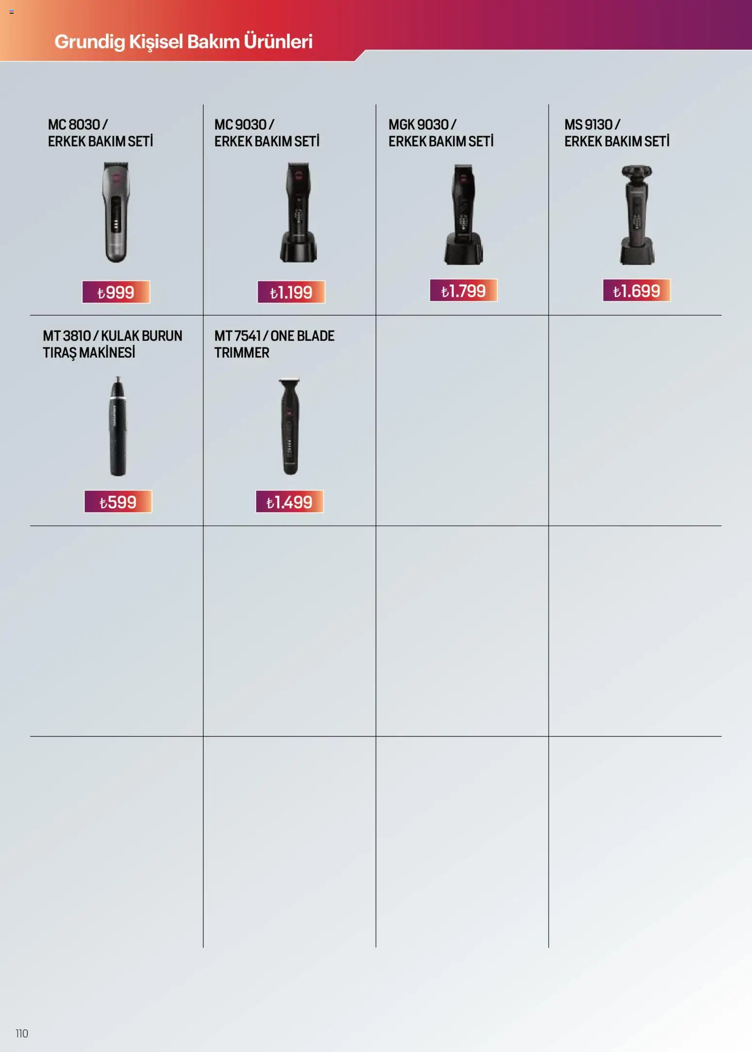 Arçelik Katalog - 01.04.2026 tarihinden itibaren geçerlidir | Sayfa: 110