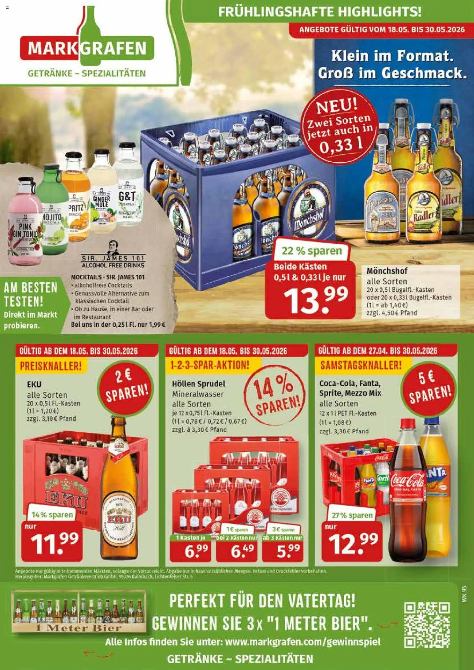 Markgrafen Prospekt – gültig ab 27.04.2026 | Seite: 8 | Produkte: Mezzo mix, Bier, Mineralwasser, Radler
