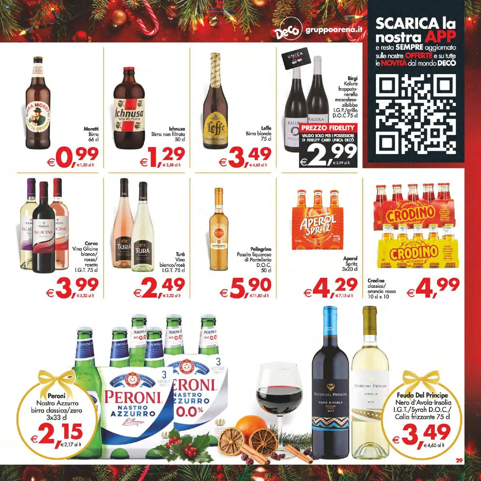Volantino Decò del 16.12.2025 | Pagina: 29 | Prodotti: Birra, Vino, Arancia, Aperol
