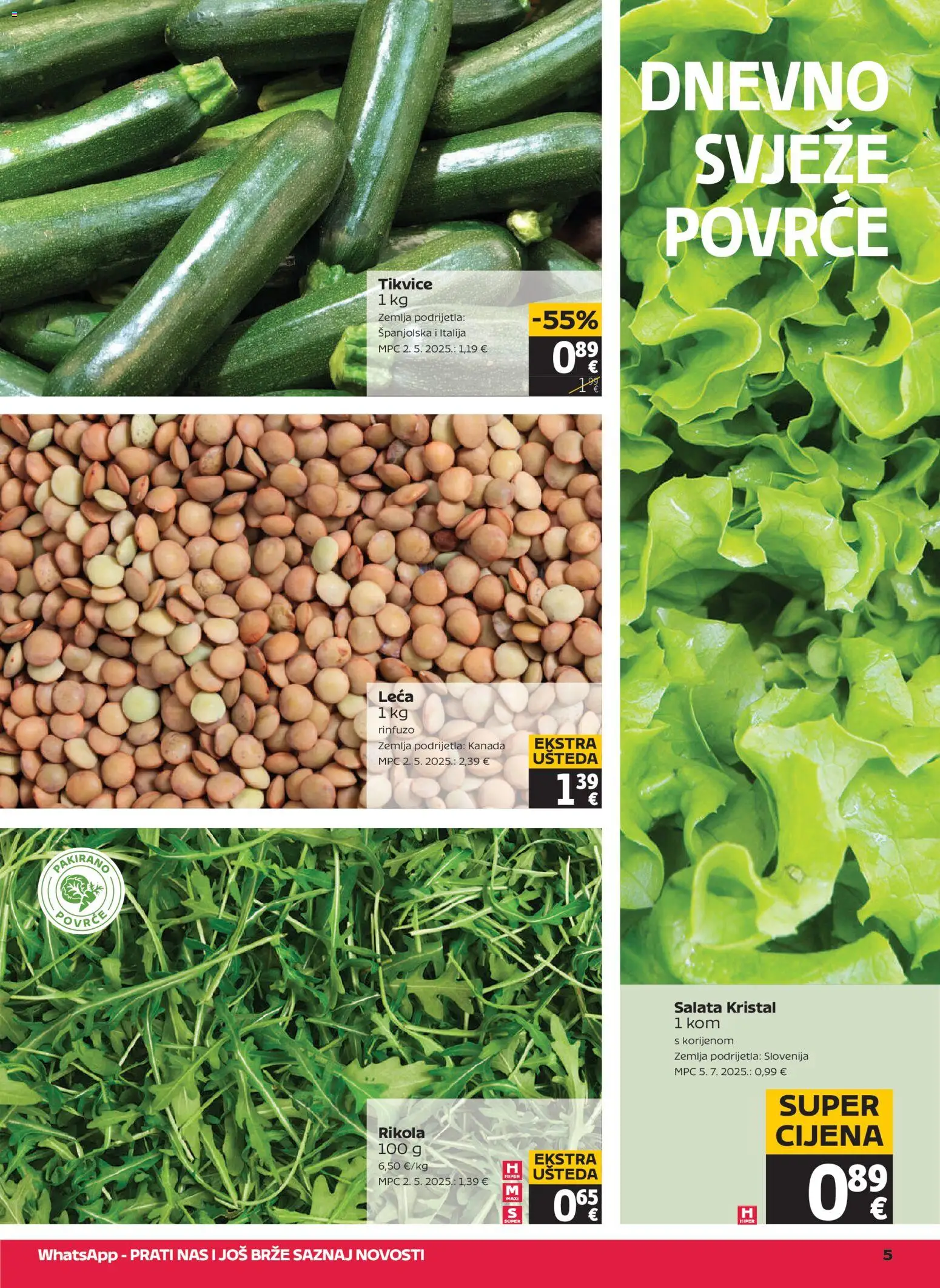 Tommy katalog | vrijedi od 16.04.2026 | Stranica: 5 | Proizvodi: Tikvice, Leća, Salata, Povrće