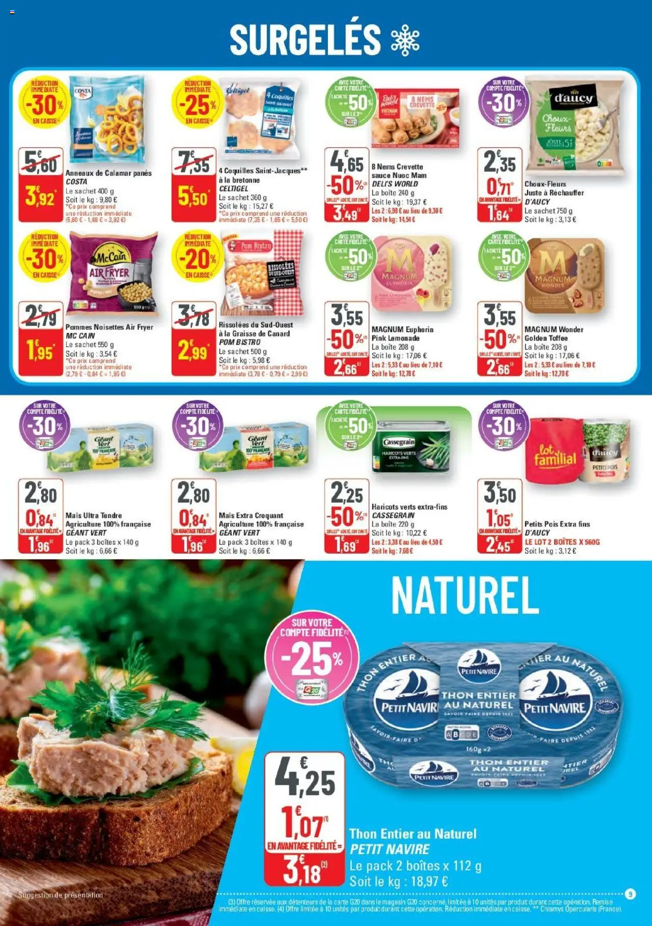  | Page: 10 | Produits: Crevette, Haricots verts, Pois, Pommes