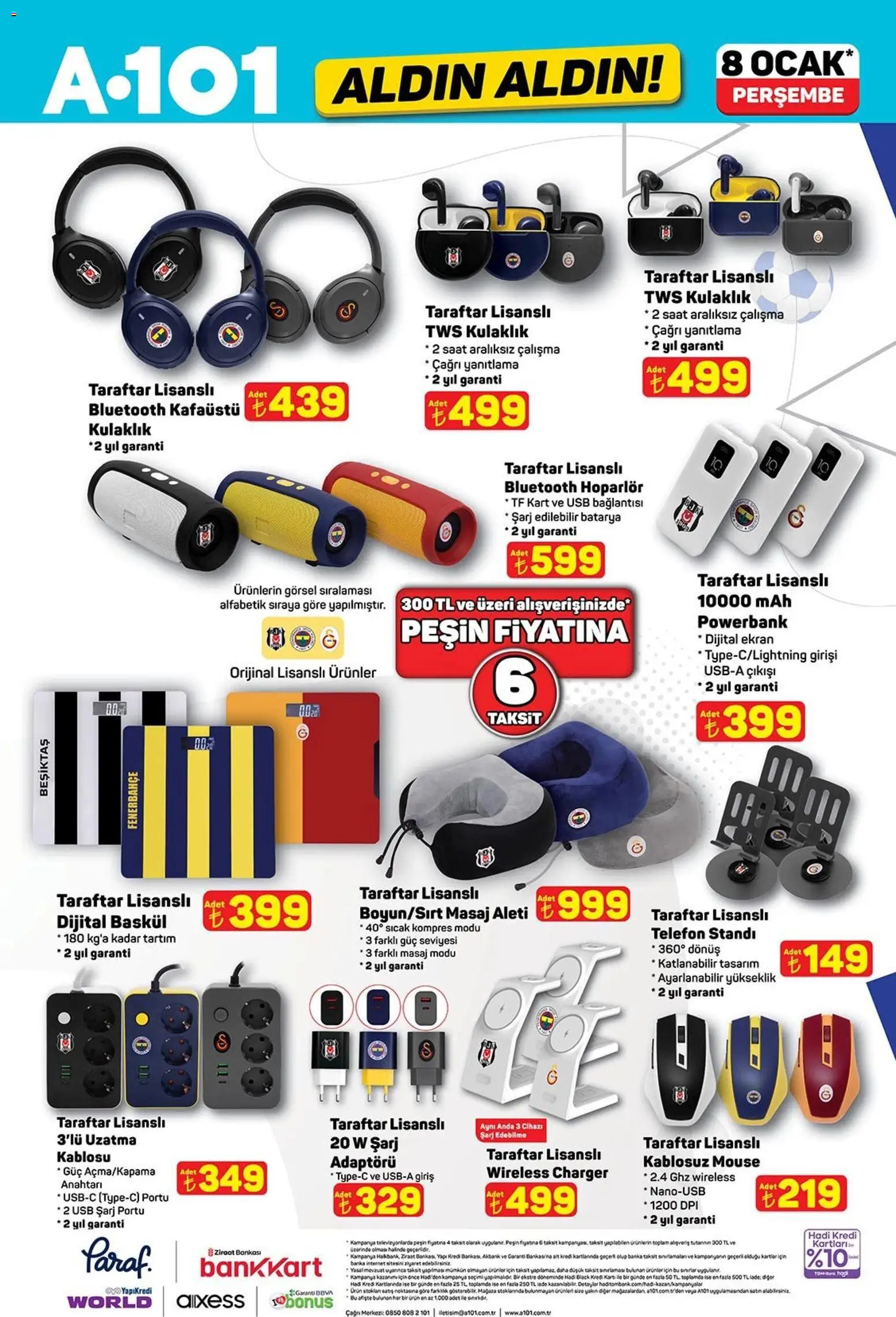 A101 Katalog Aldın Aldın - 08.01.2026 tarihinden itibaren geçerlidir | Sayfa: 6 | Ürünler: Telefon, Kulaklık, Hoparlör, USB