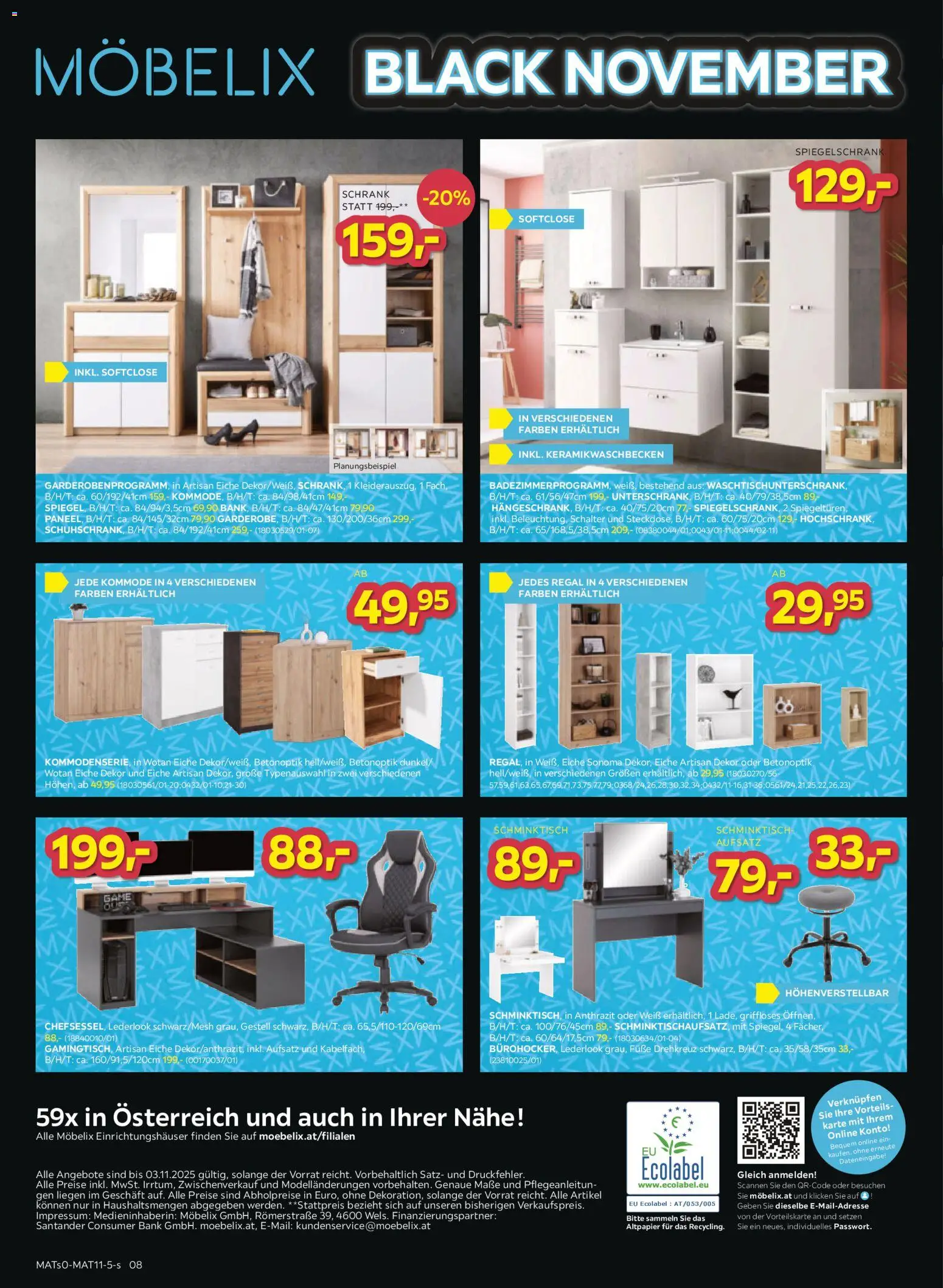 Möbelix Black November gültig ab 28.10.2025 | Seite: 8 | Produkte: Kommode, Regal, Schrank