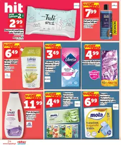 Pogląd oferty "Topaz Gazetka - Express" - ważna od 05.02.2026 | Strona: 24 | Produkty: Kremowe mydło w płynie, Mydło w płynie, Podpaski, Jogurt