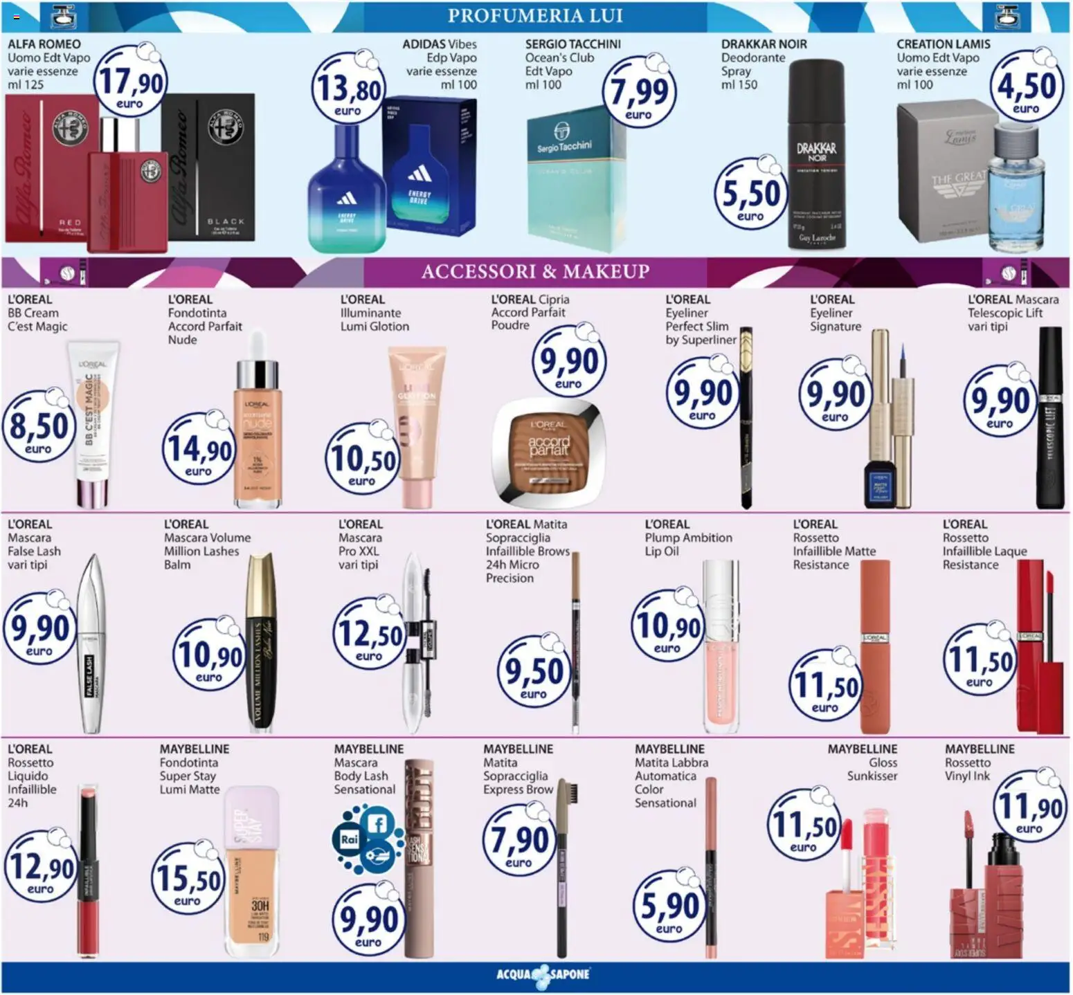 Volantino Acqua e Sapone del 12.01.2026 | Pagina: 3 | Prodotti: Mascara, Fondotinta, Deodorante, The