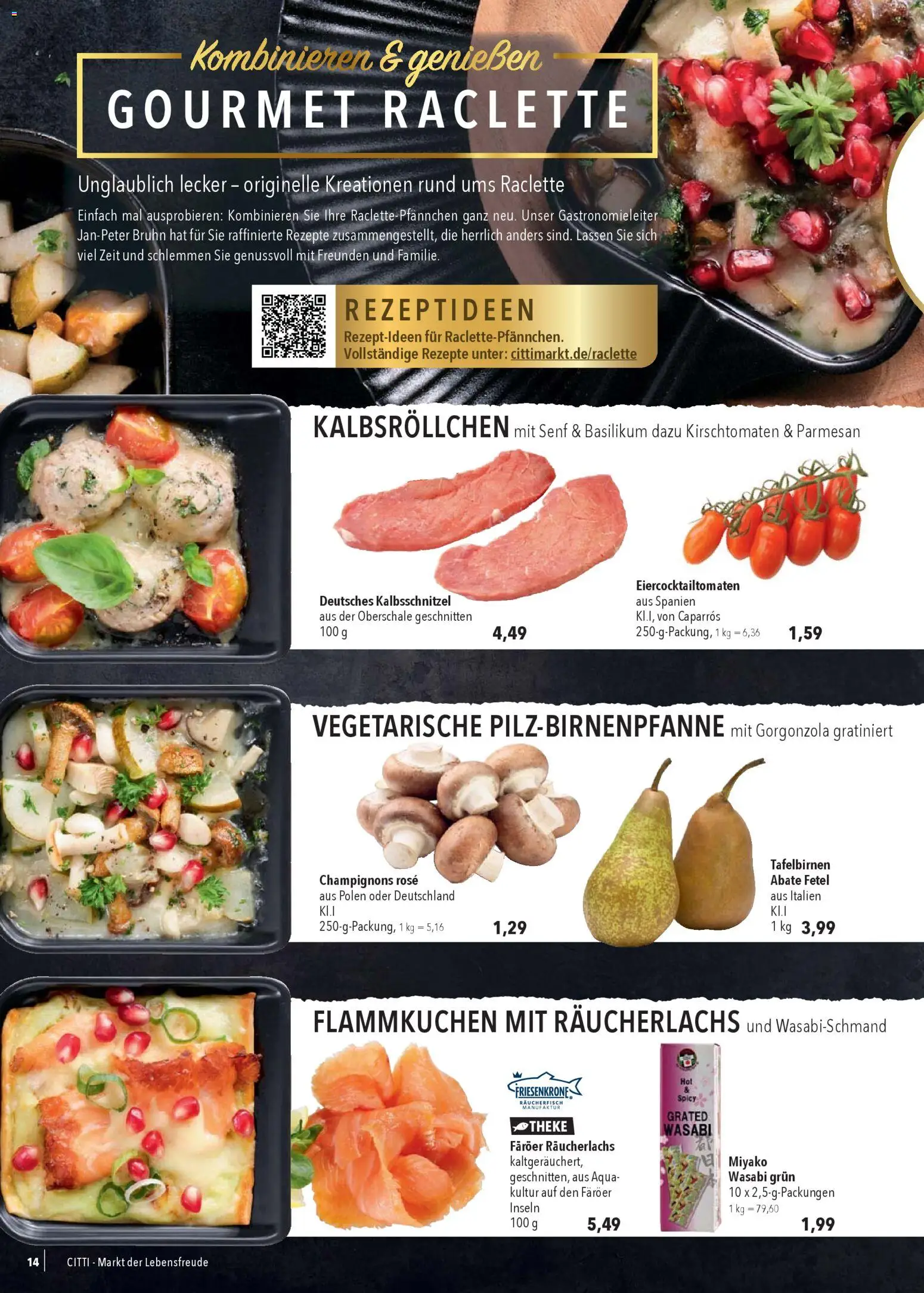 CITTI Markt Prospekt 	 – gültig ab 17.12.2025 | Seite: 14 | Produkte: Theke, Champignons, Räucherlachs, Raclette