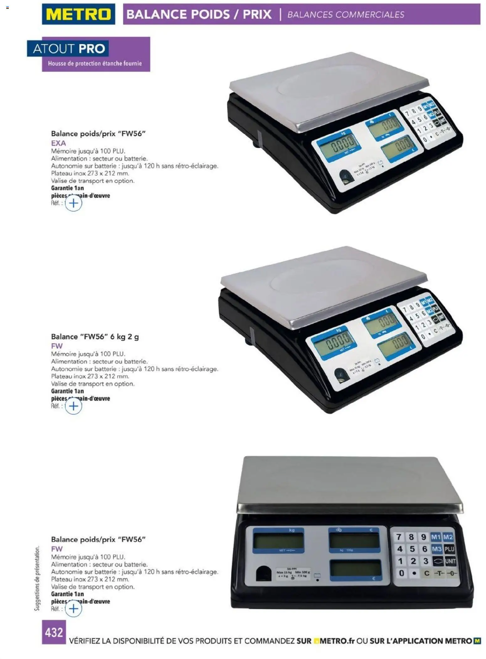 {H1} | Page: 432 | Produits: Plateau, Poids, Batterie, Valise