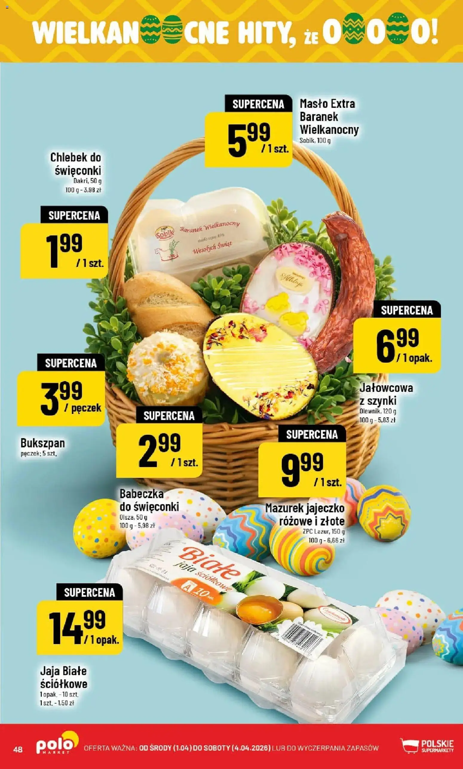 POLOmarket gazetka od 01.04.2026 | Strona: 48 | Produkty: Masło, Jaja