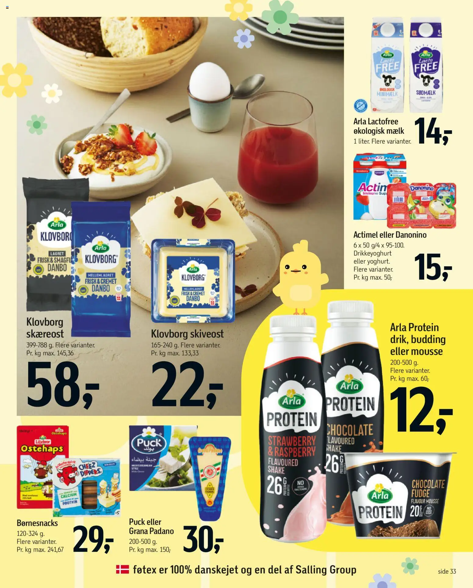 Føtex tilbudsavis – gyldig fra 27.03.2026 | Side: 44 | Produkter: Mælk, Drikkeyoghurt, Skiveost, Ostehaps